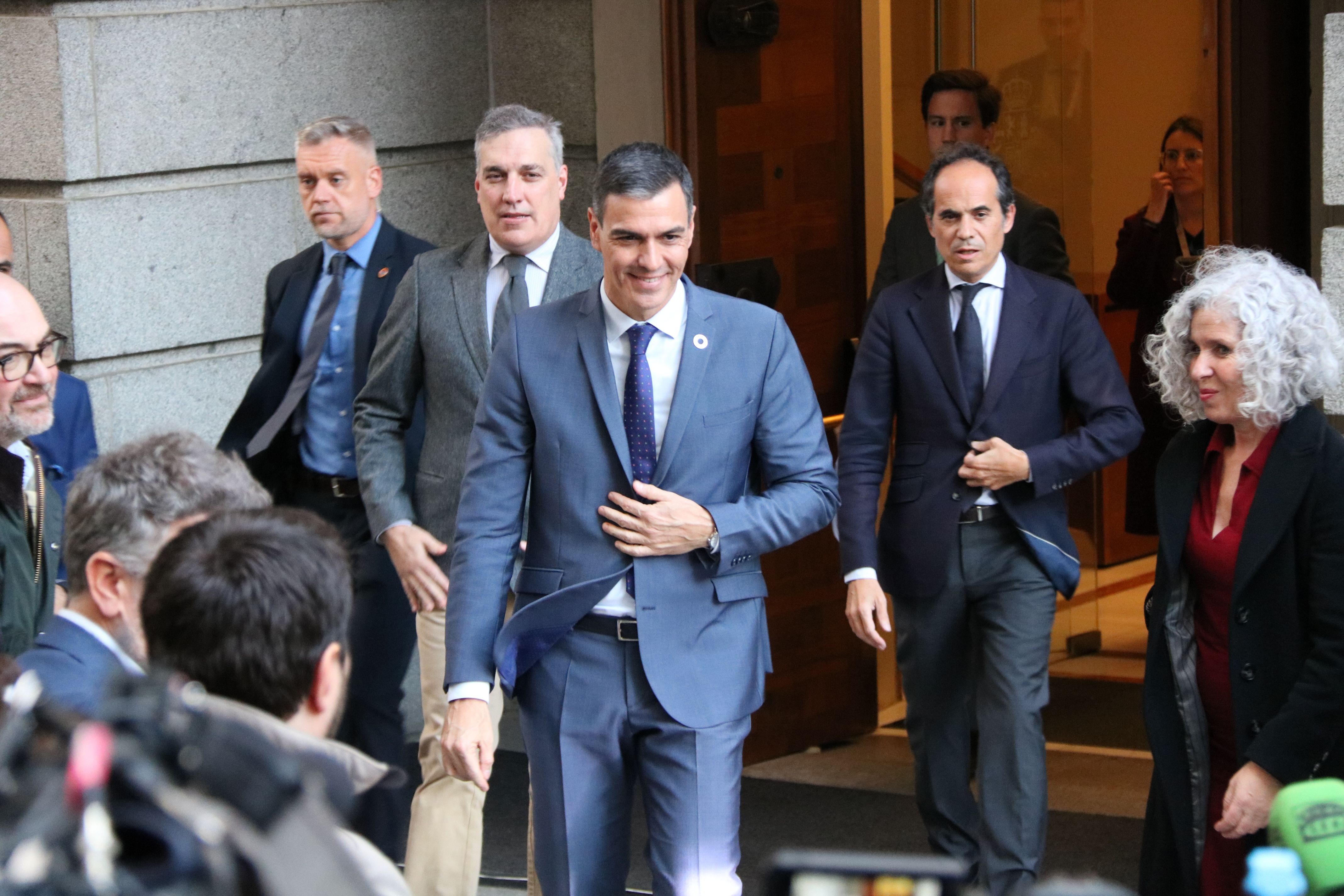 Pedro Sánchez, aquest dijous a la sortida del Congrés