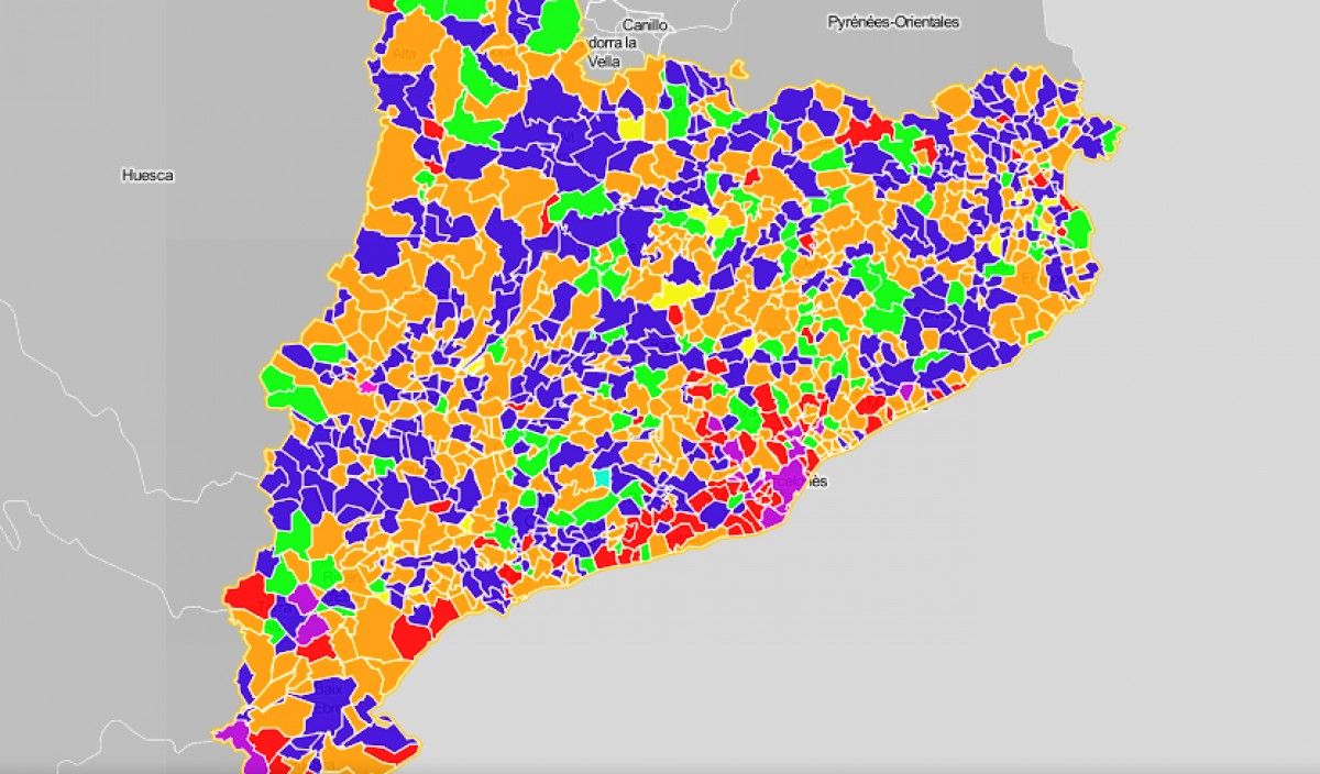 Mapa municipal, segons el partit de l'alcaldia.