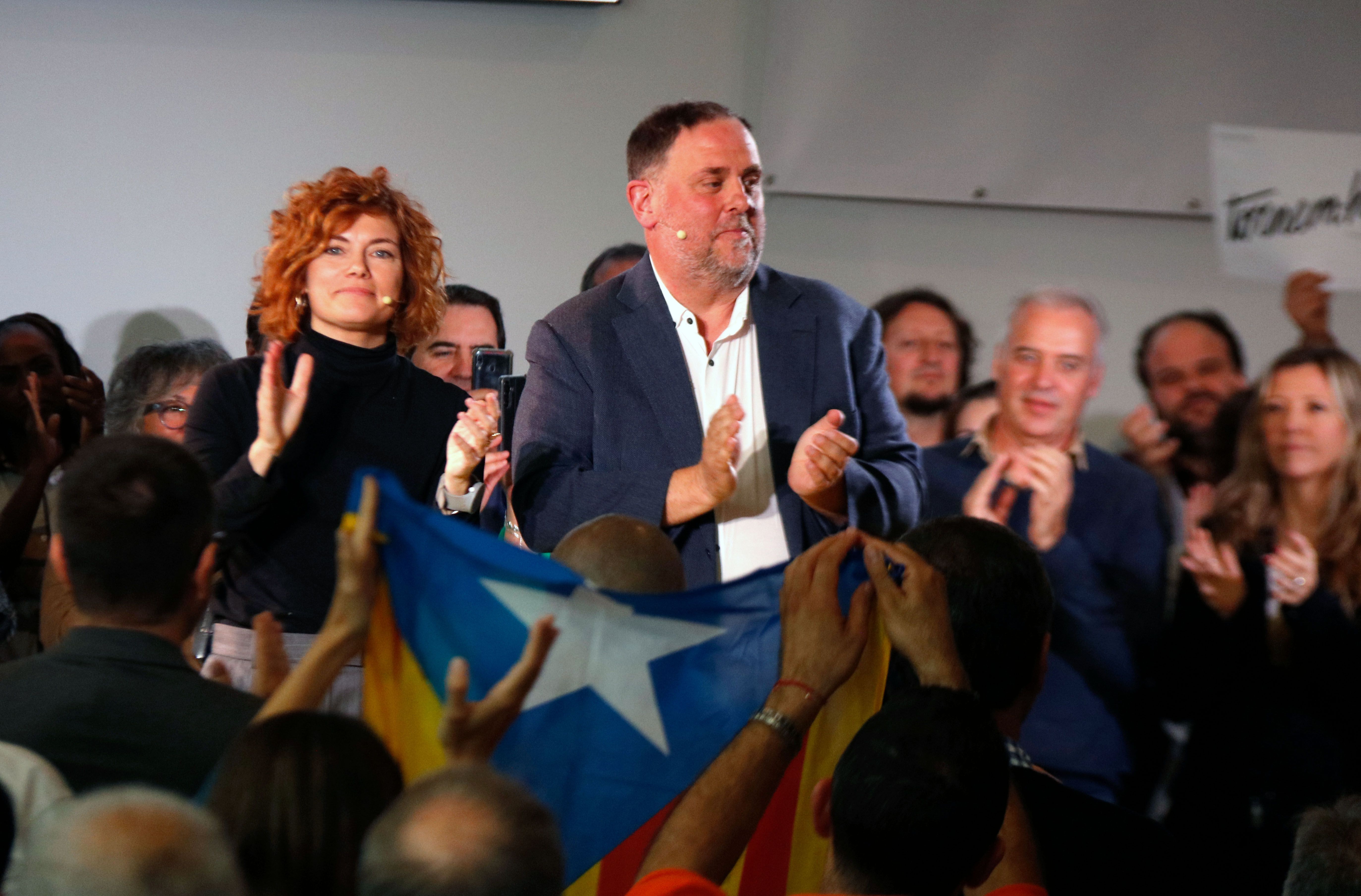 Elisenda Alamany i Oriol Junqueras, aquest dissabte a Mataró.