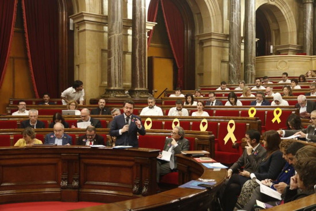 L'hemicicle del Parlament, durant una sessió