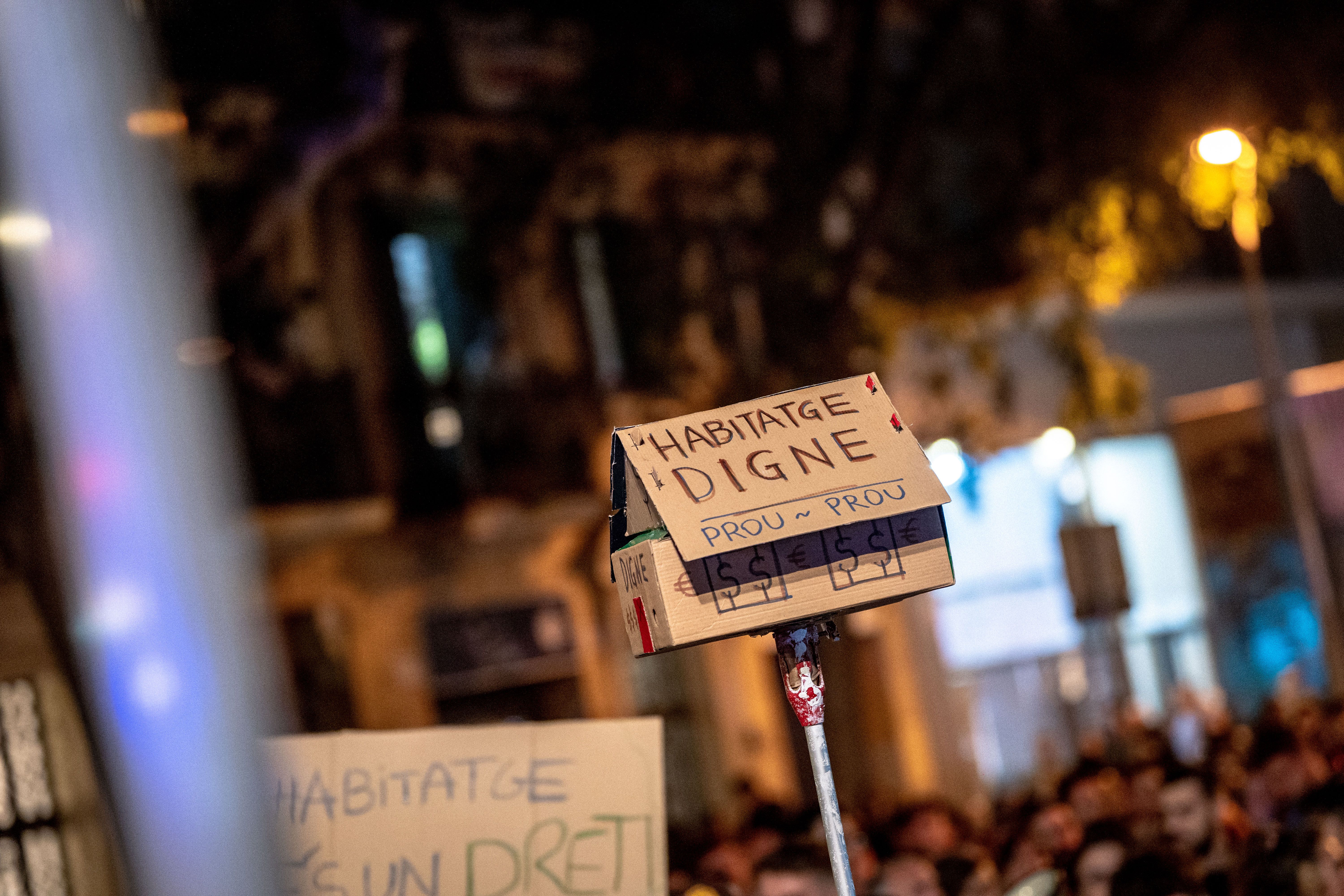 Imatge d'arxiu de la protesta recent a Barcelona pel preu del lloguer