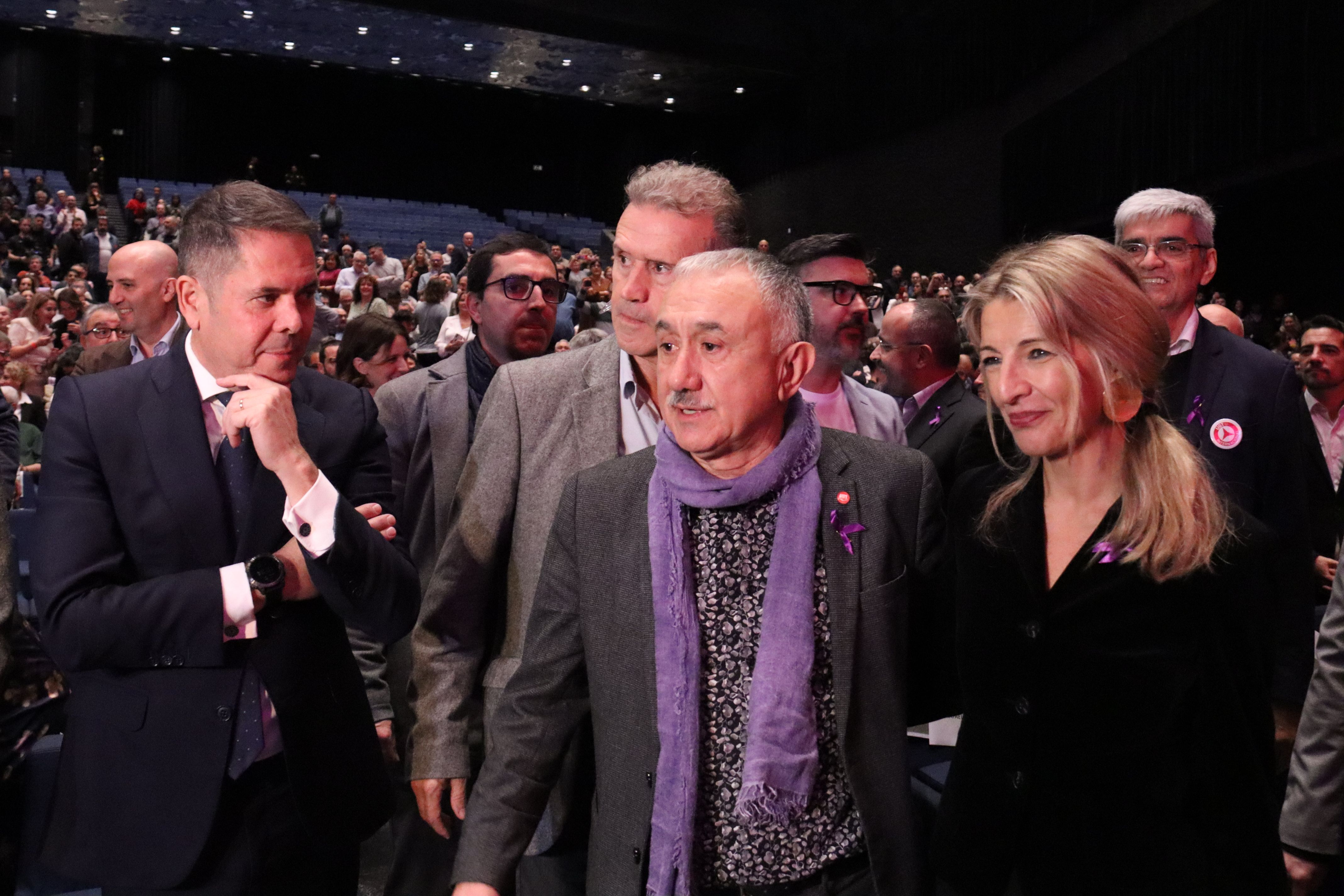 Pepe Álvarez i Yolanda Díaz al congrés d'UGT.