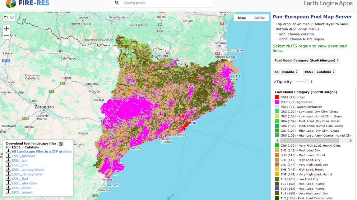 Combustible forestal a Catalunya