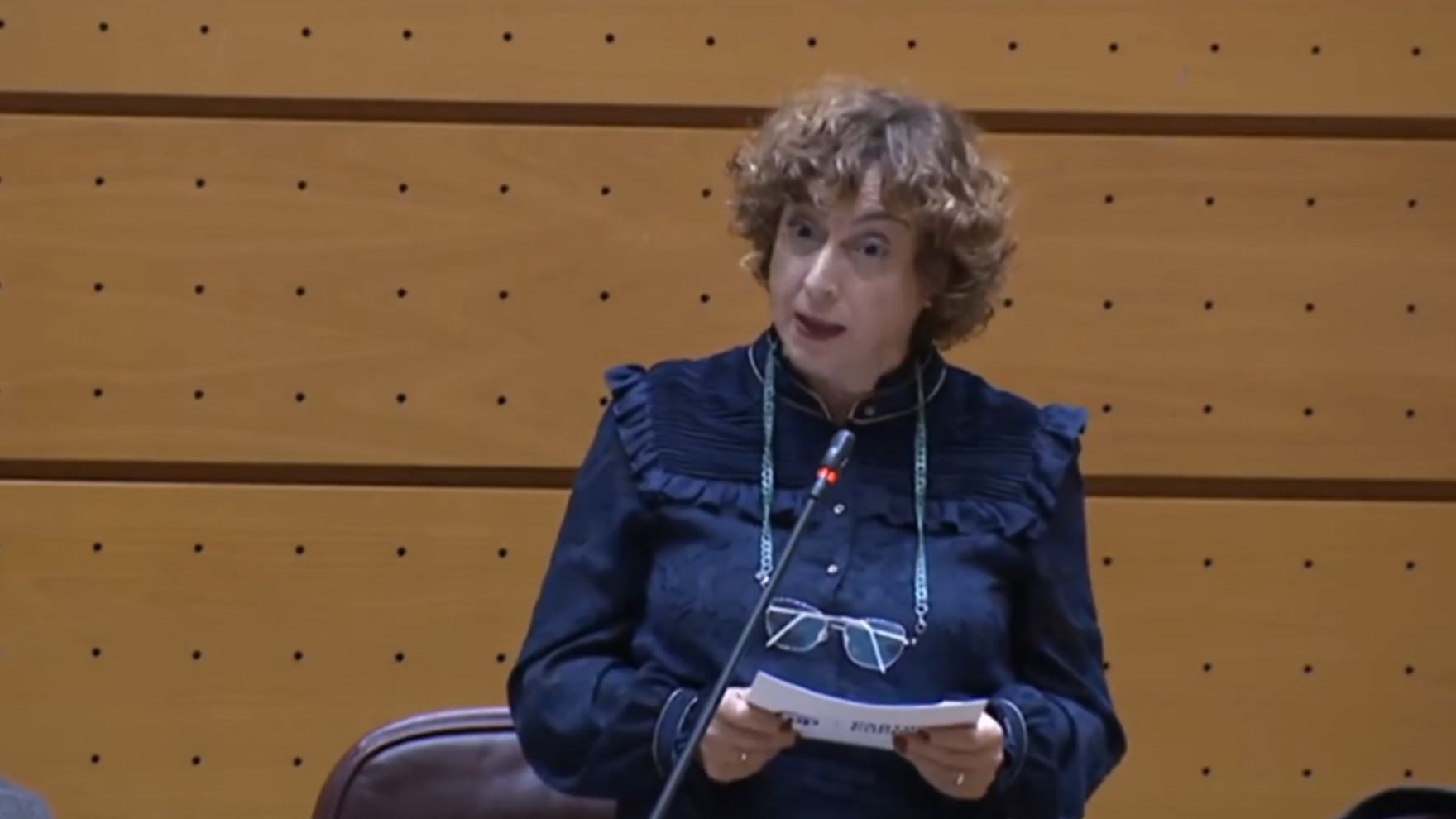 Teresa Belmonte, en el moment del seu discurs al Senat