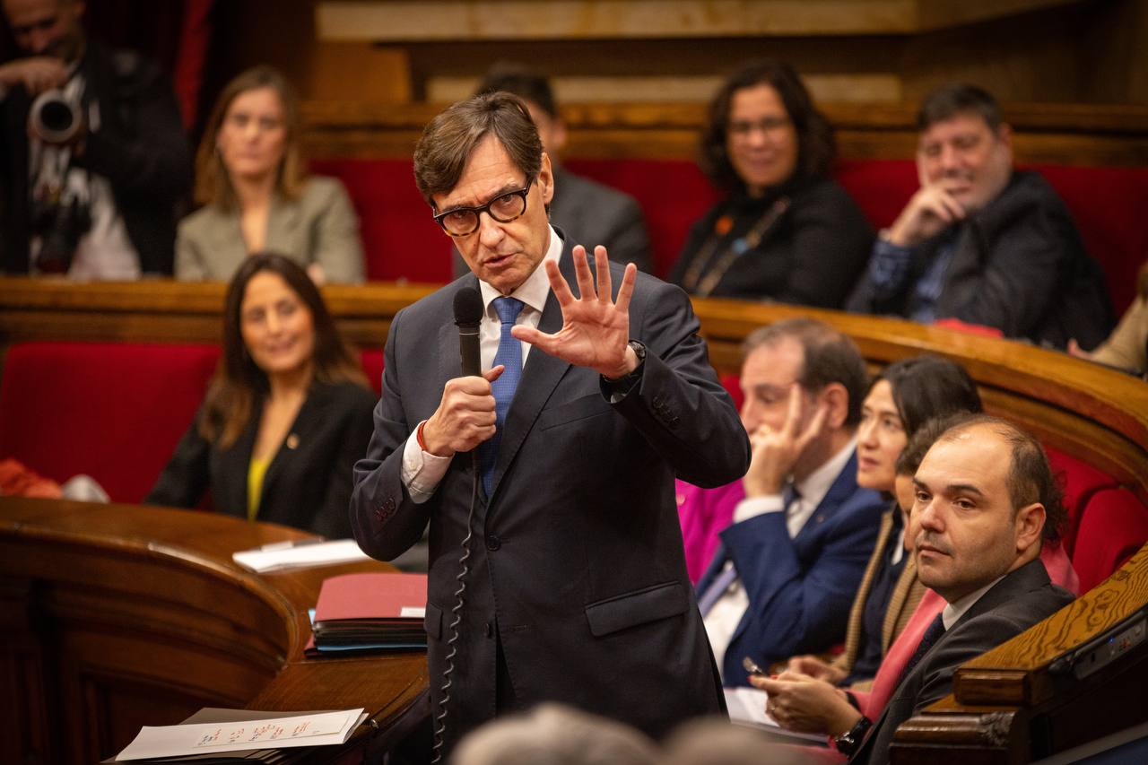 Salvador Illa, durant la sessió de control aquest dimecres al Parlament