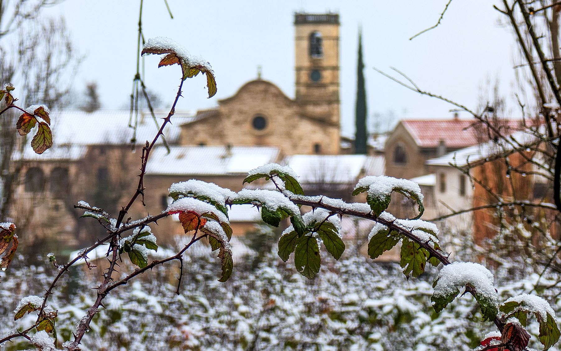 Neu a Sant Bartomeu del Grau (Osona), en una imatge d'arxiu