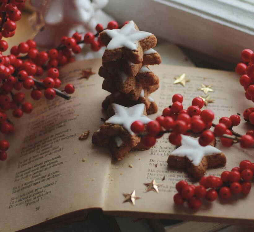 Imatge d'un llibre de poemes en l'època de Nadal