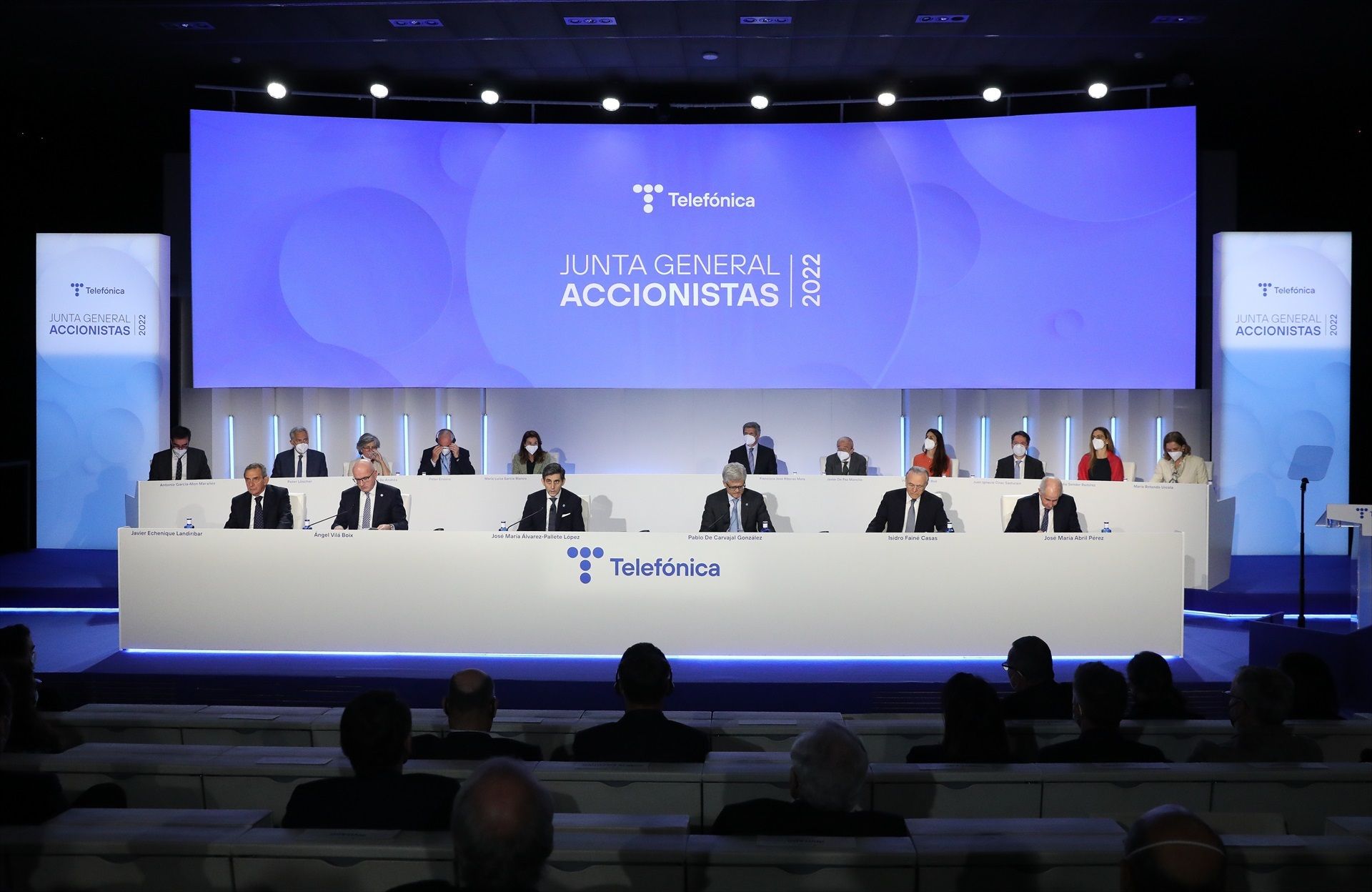 José Javier Echenique, en una Junta General d'Accionistes de Telefónica