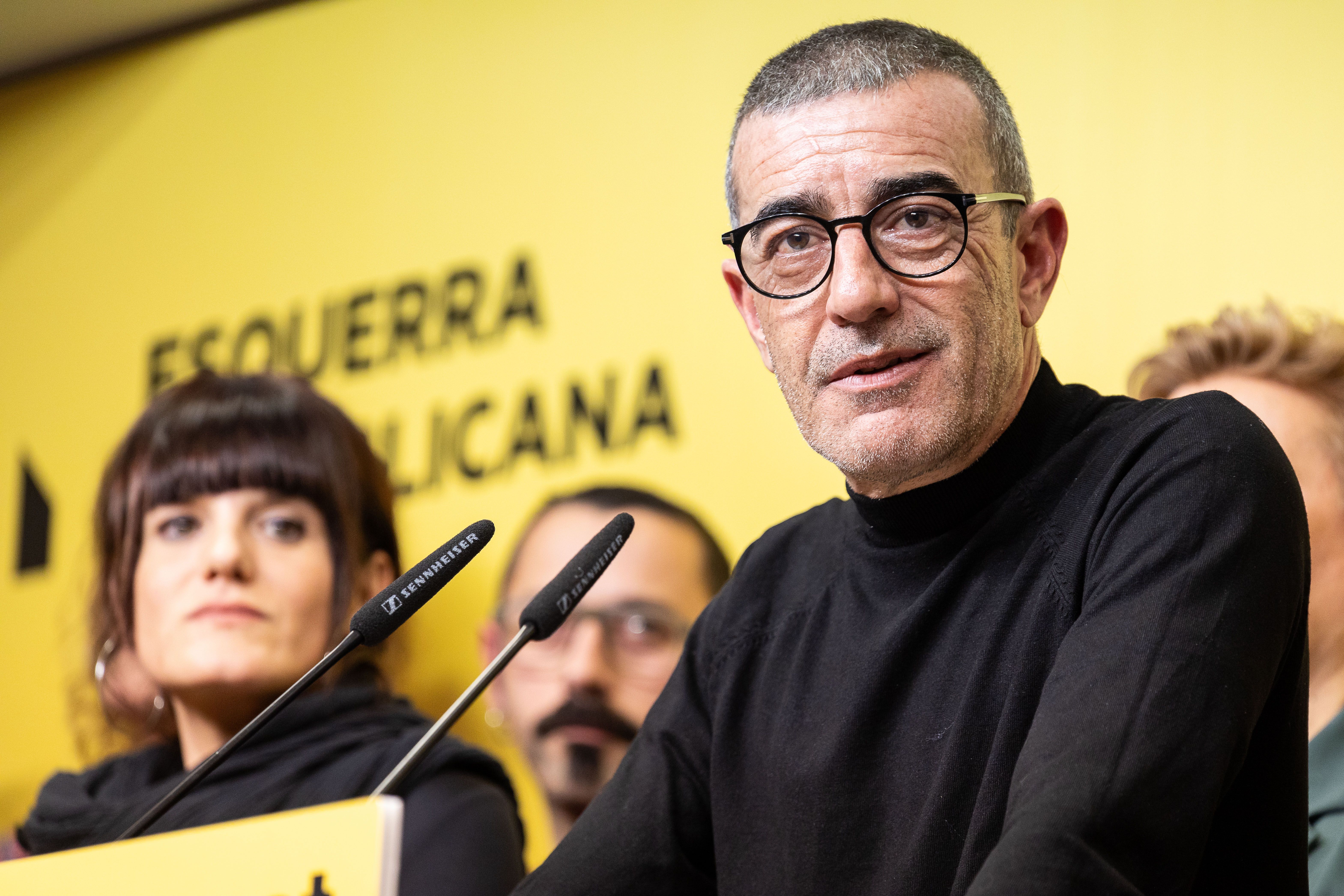 Xavier Godàs i Alba Camps, en un moment del congrés d'ERC.