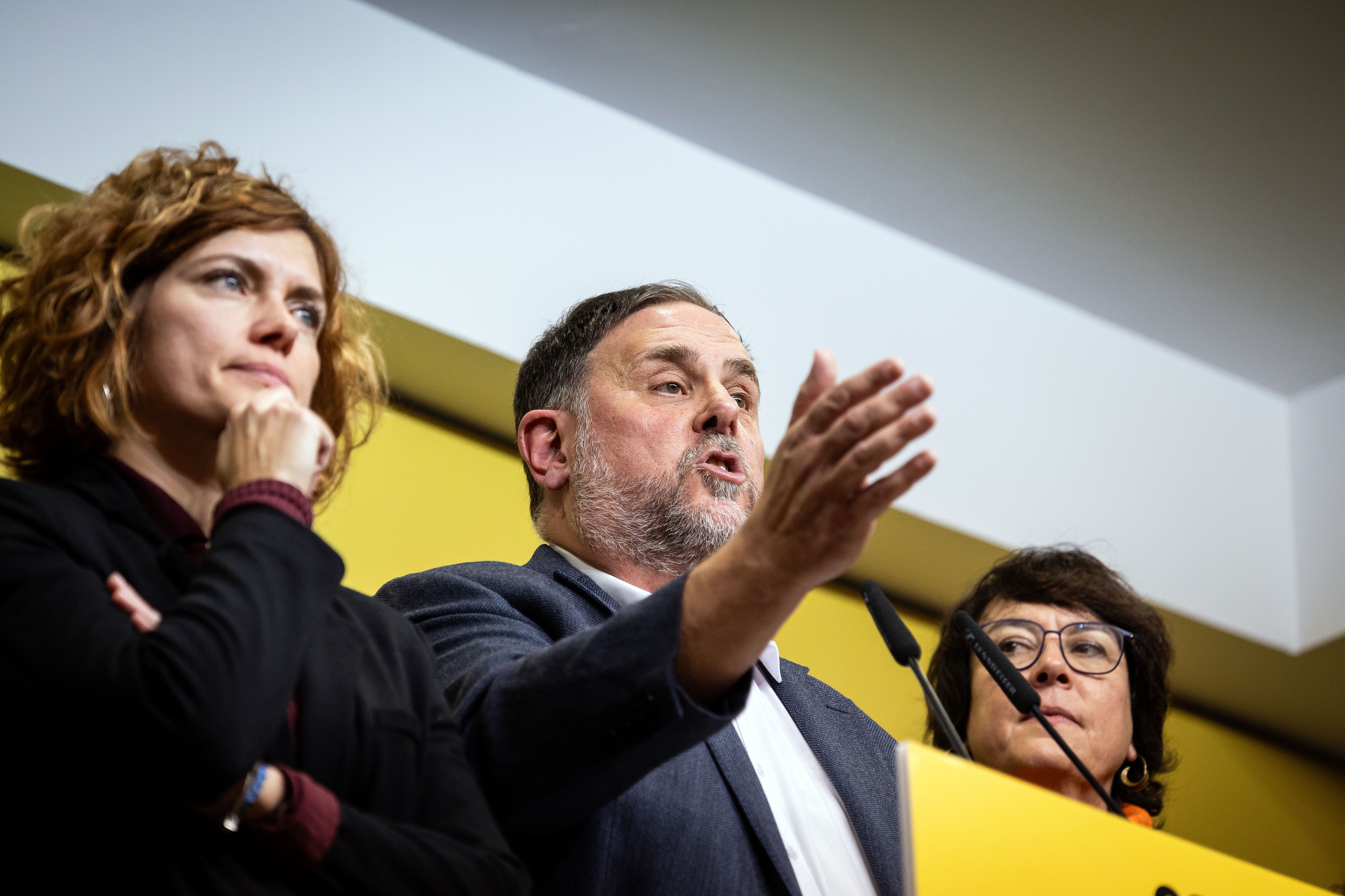 Oriol Junqueras, en una roda de premsa a la seu d'ERC.