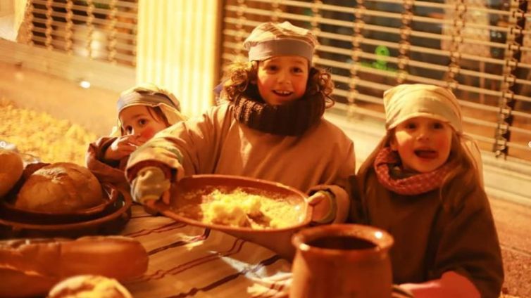 El Pessebre Vivent de Navàs està protagonitzat pels infants i joves de l'Agrupament Escolta Ali-Bei Foto: AEIG Ali-Bei