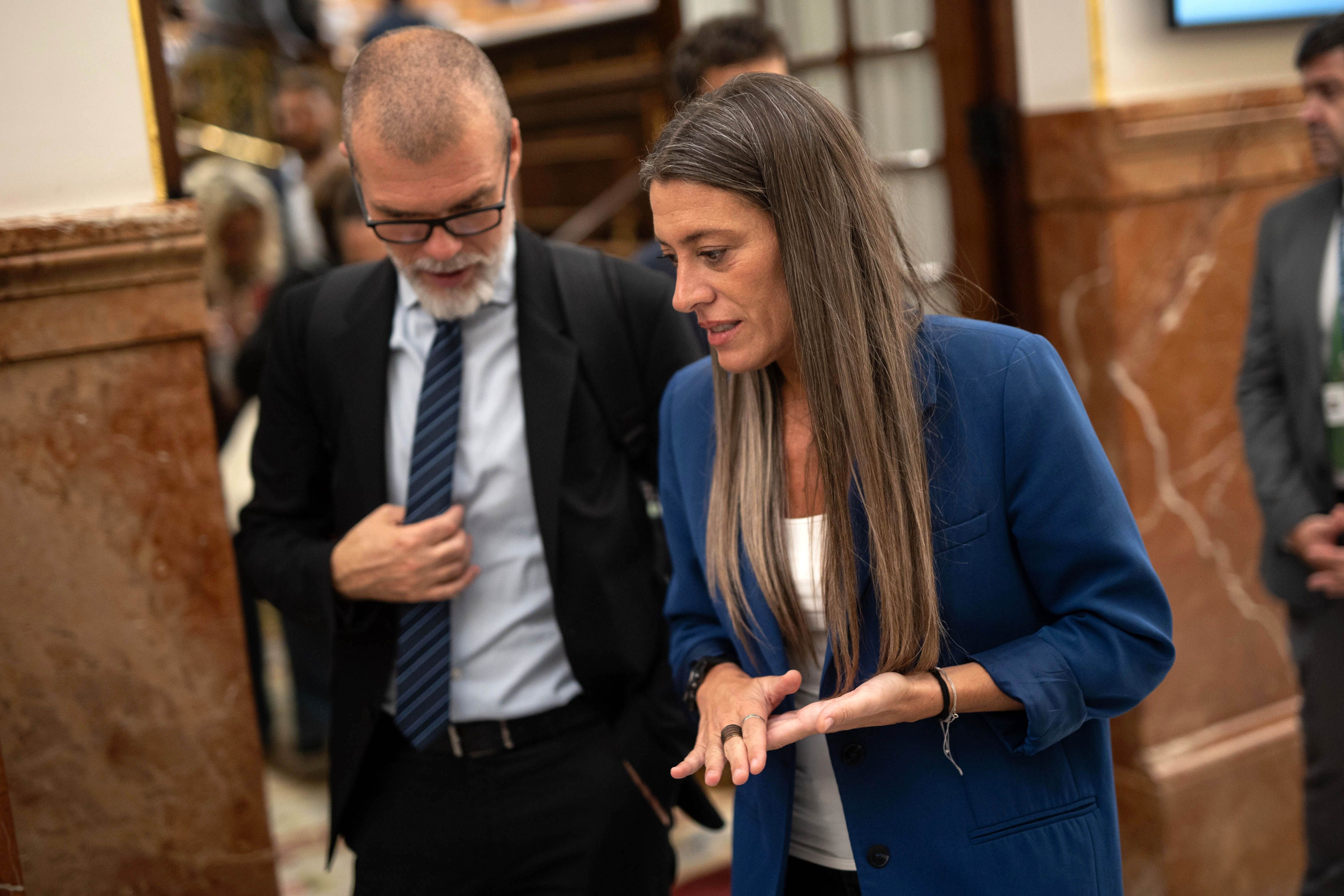 La portaveu de Junts al Congrés, Míriam Nogueras i Josep Maria Cruset, en una imatge d'arxiu