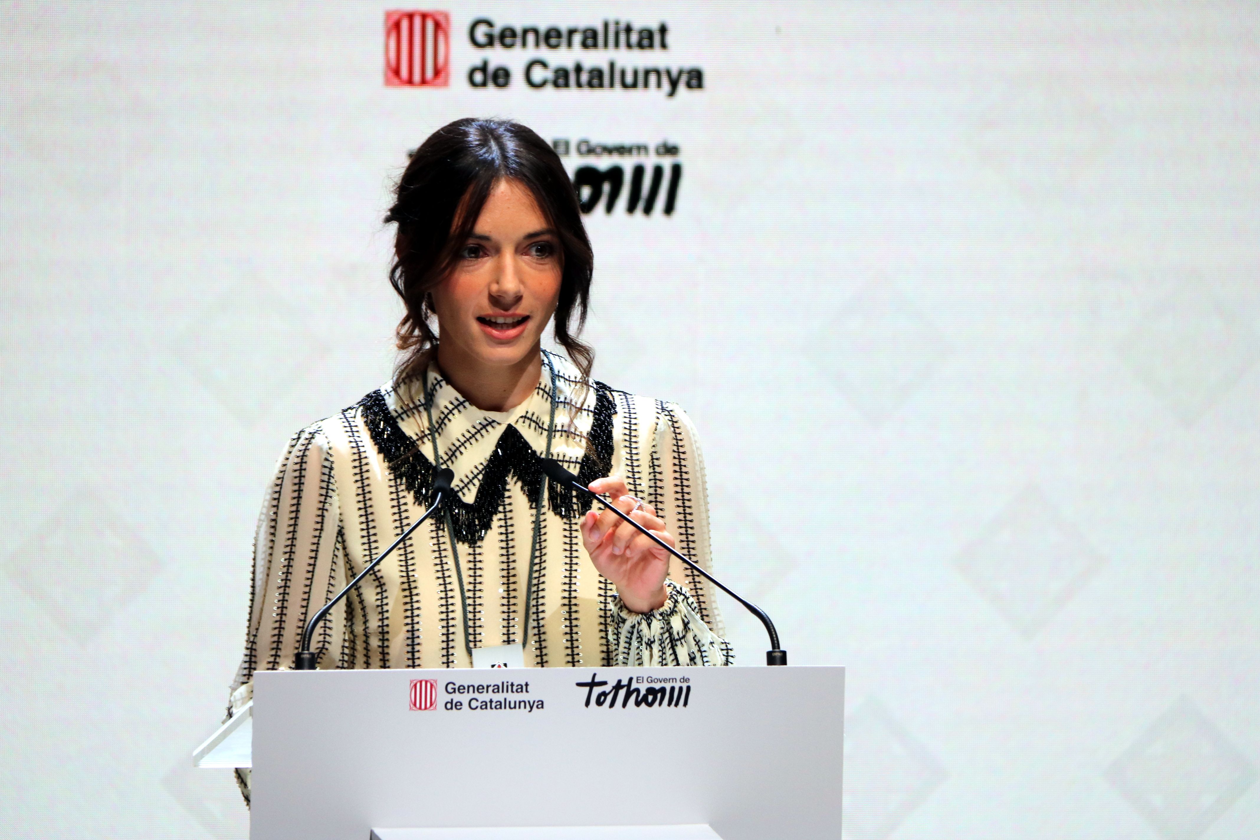 Aitana Bonmatí, durant el discurs d'agraïment per la Creu de Sant Jordi