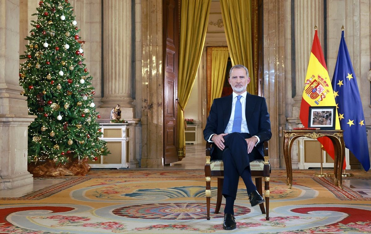 Felip VI durant el discurs de Nadal de 2024 al Palau Reial de Madrid