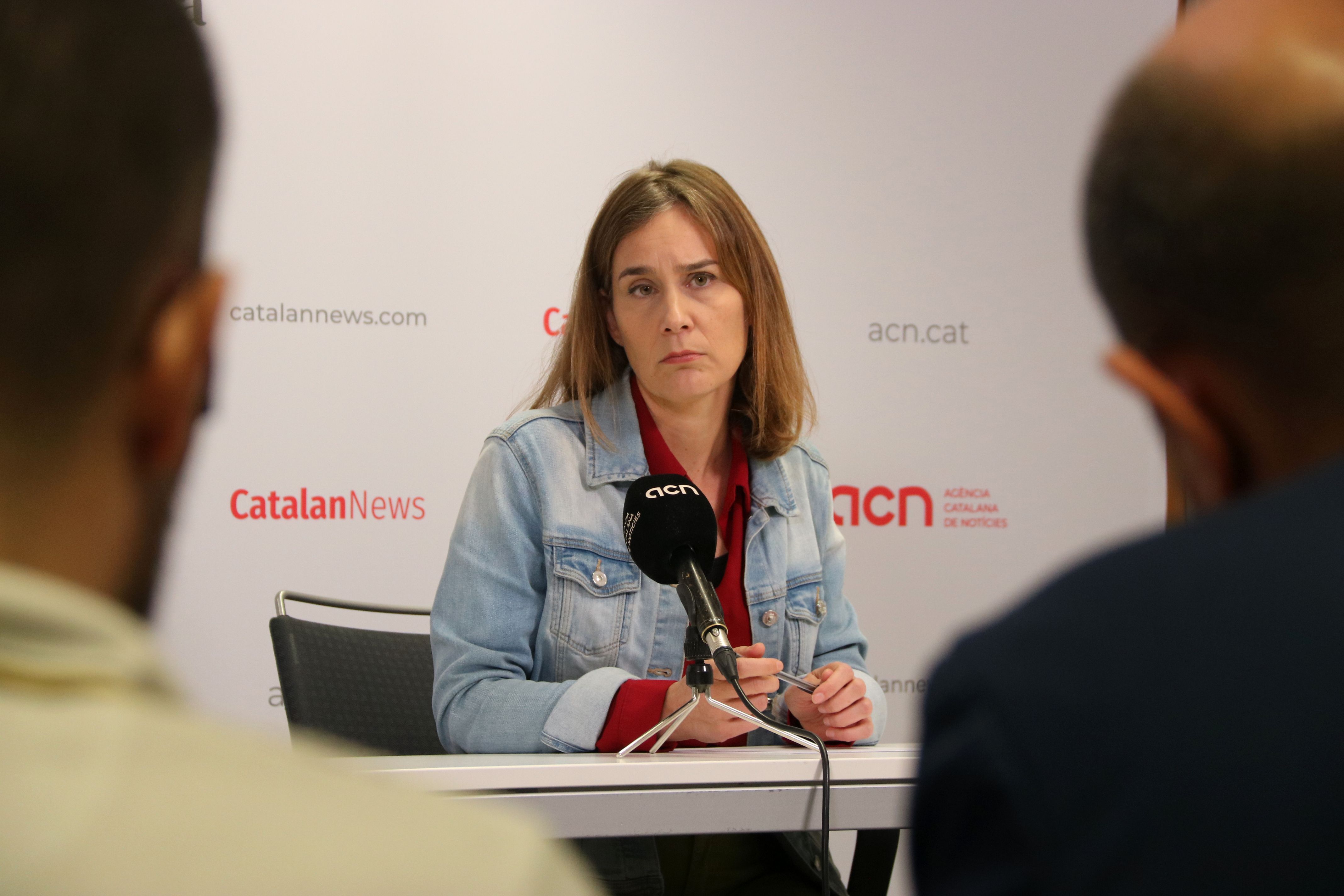 La presidenta del grup parlamentari dels comuns, Jéssica Albiach, en una entrevista a l'ACN