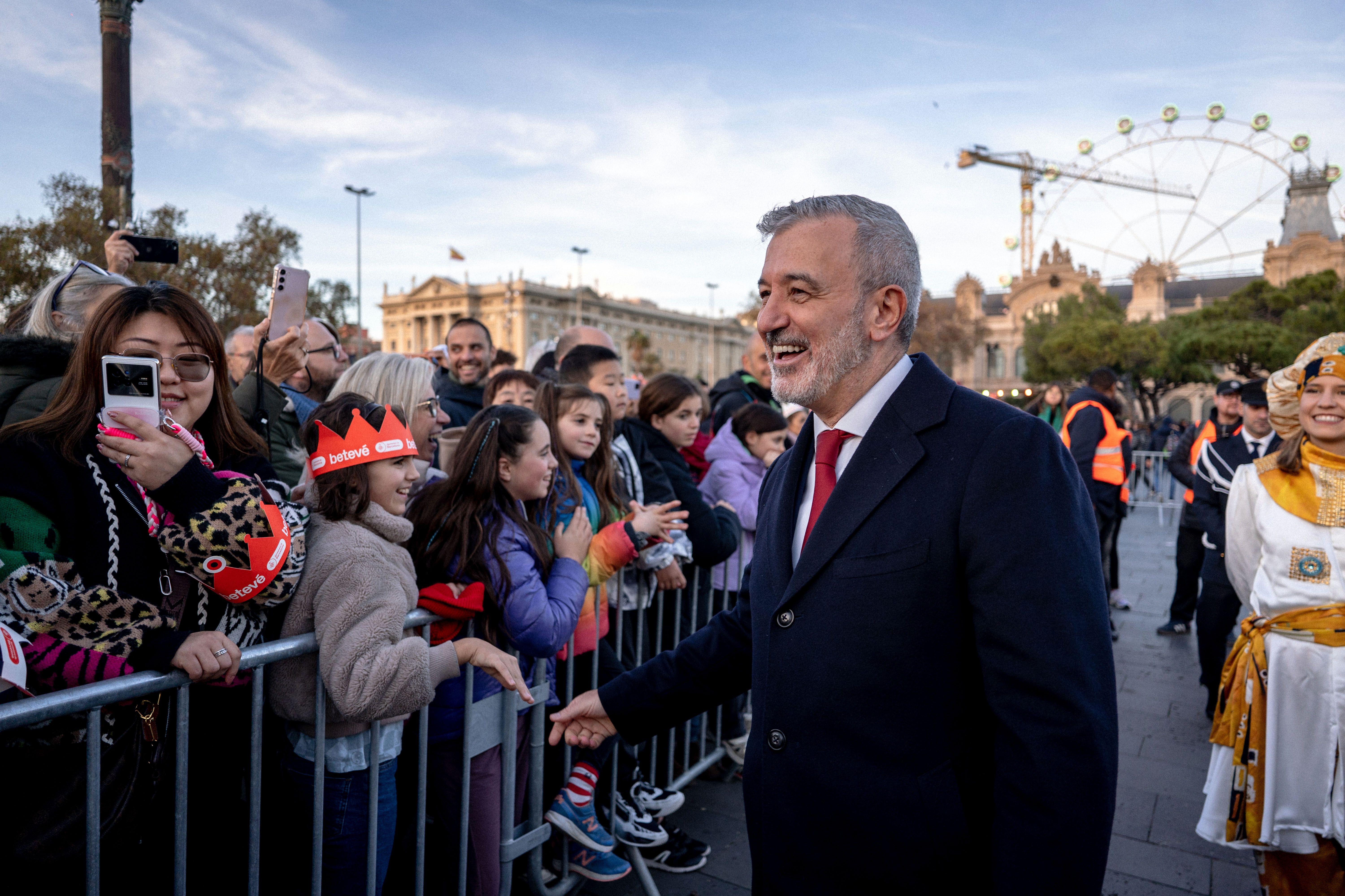 Jaume Collboni durant l'arribada dels Reis d'Orient