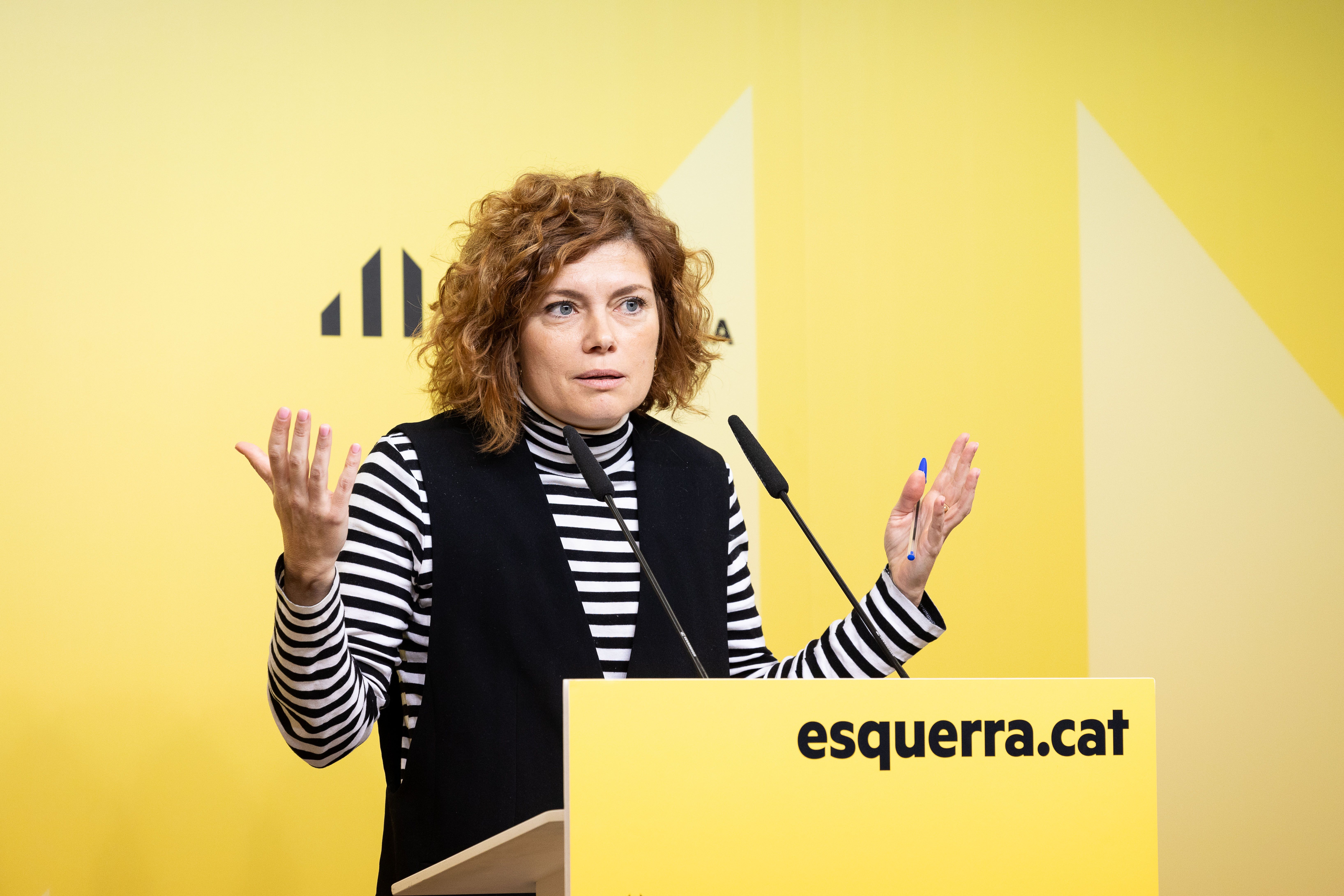 Elisenda Alamany, portaveu d'ERC, durant una roda de premsa