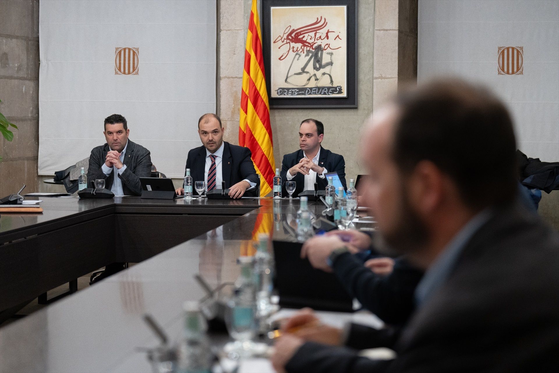 Albert Dalmau, en una reunió executiva a la Generalitat