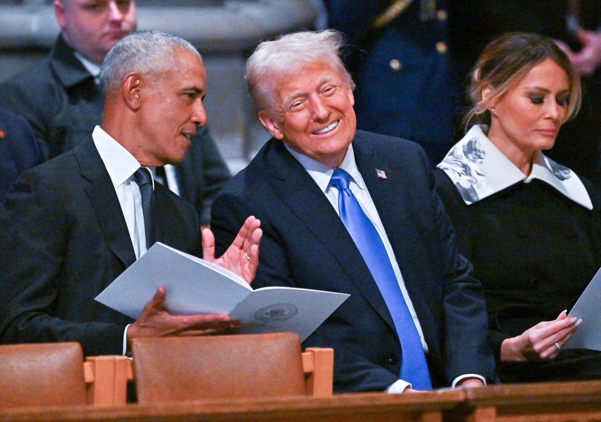 Barack Obama i Donald Trump, en el funeral de Jimmy Carter.