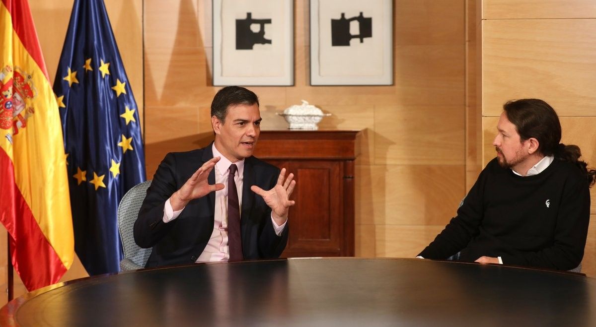 Pedro Sánchez, en una reunió recent amb Iglesias.