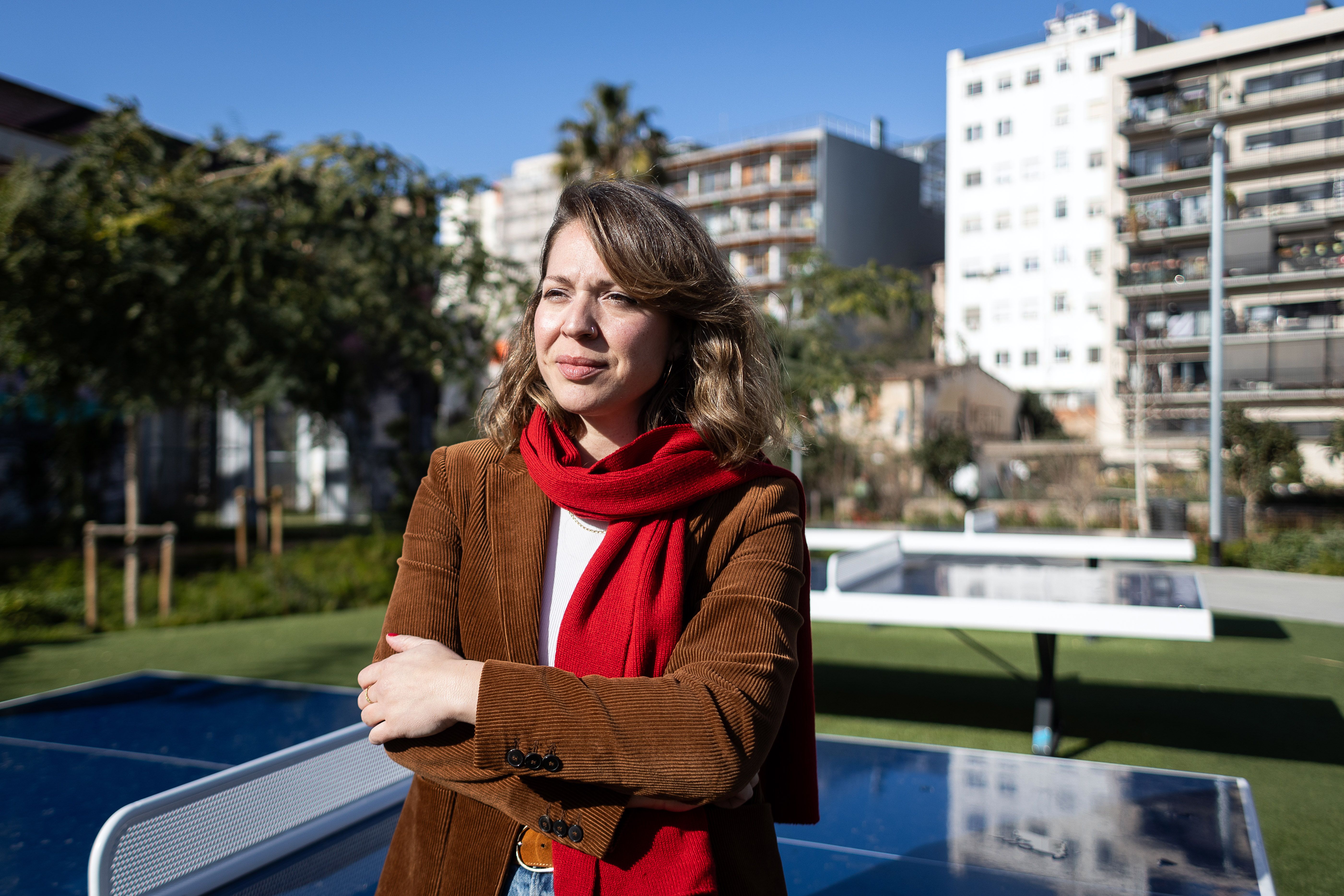 Janet Sanz, al parc de Can Batlló