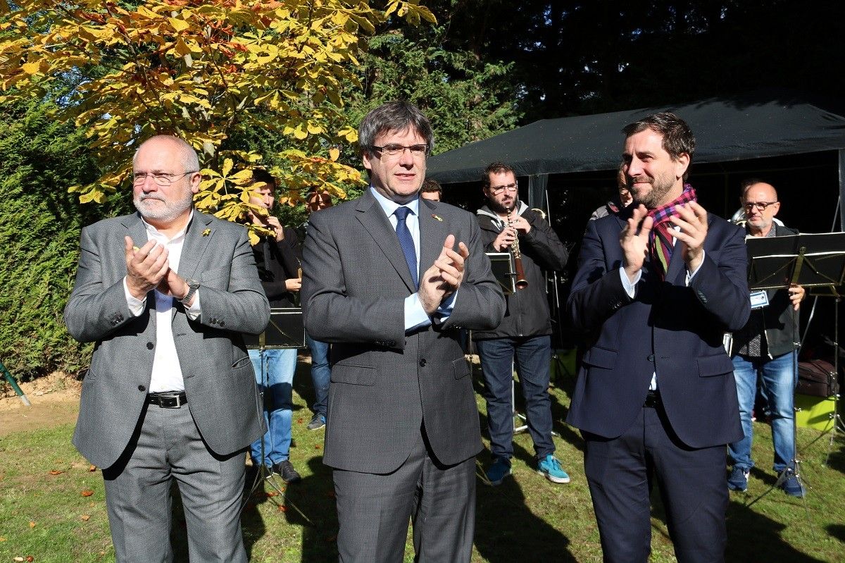 Carles Puigdemont, Toni Comín i Lluís Puig, en una imatge d'arxiu