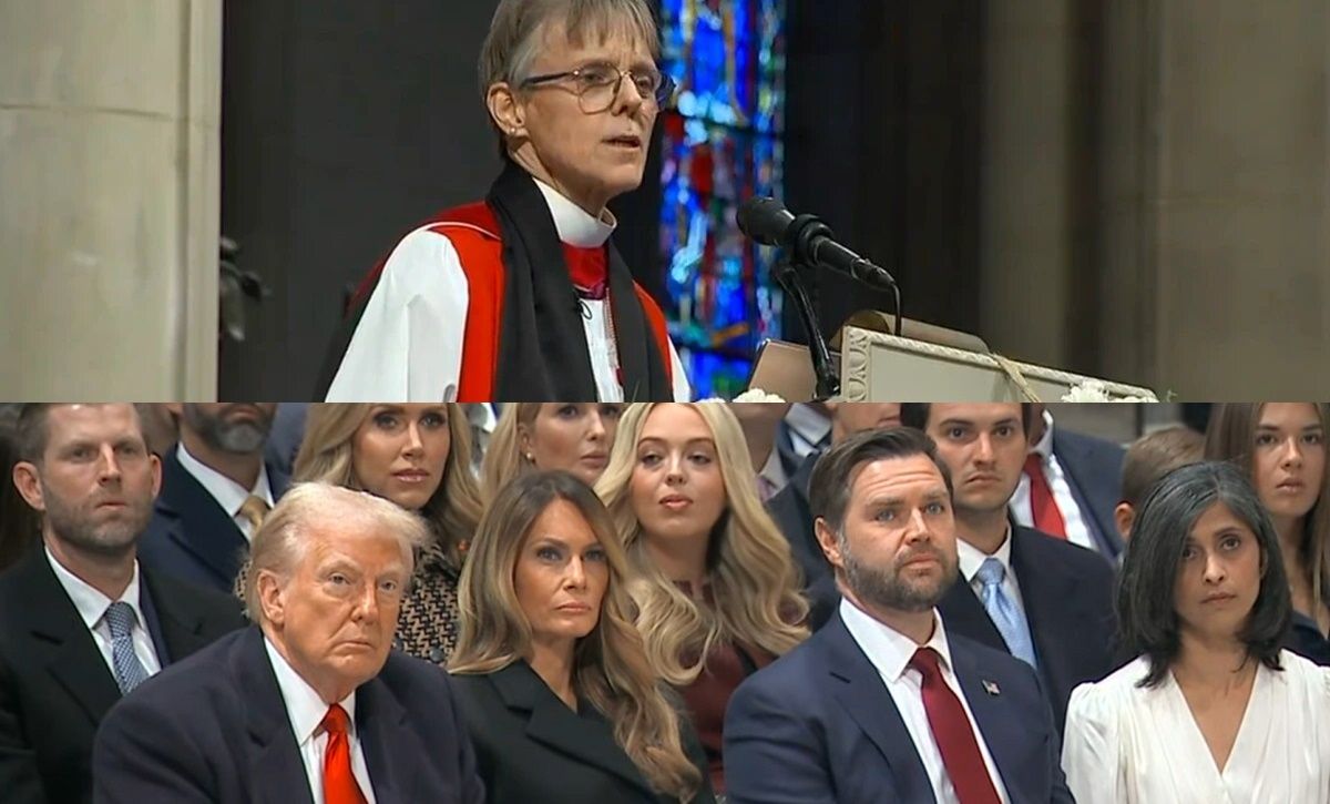 El moment de la confrontació entre Trump i l'abadessa de Washington