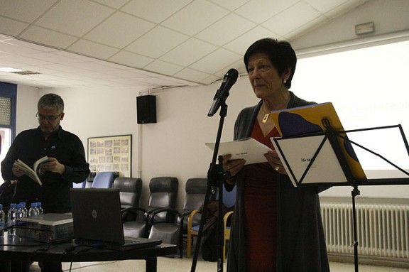 Casilda Gómez, presidenta de la Fundació MAP, i Màrius Serra.