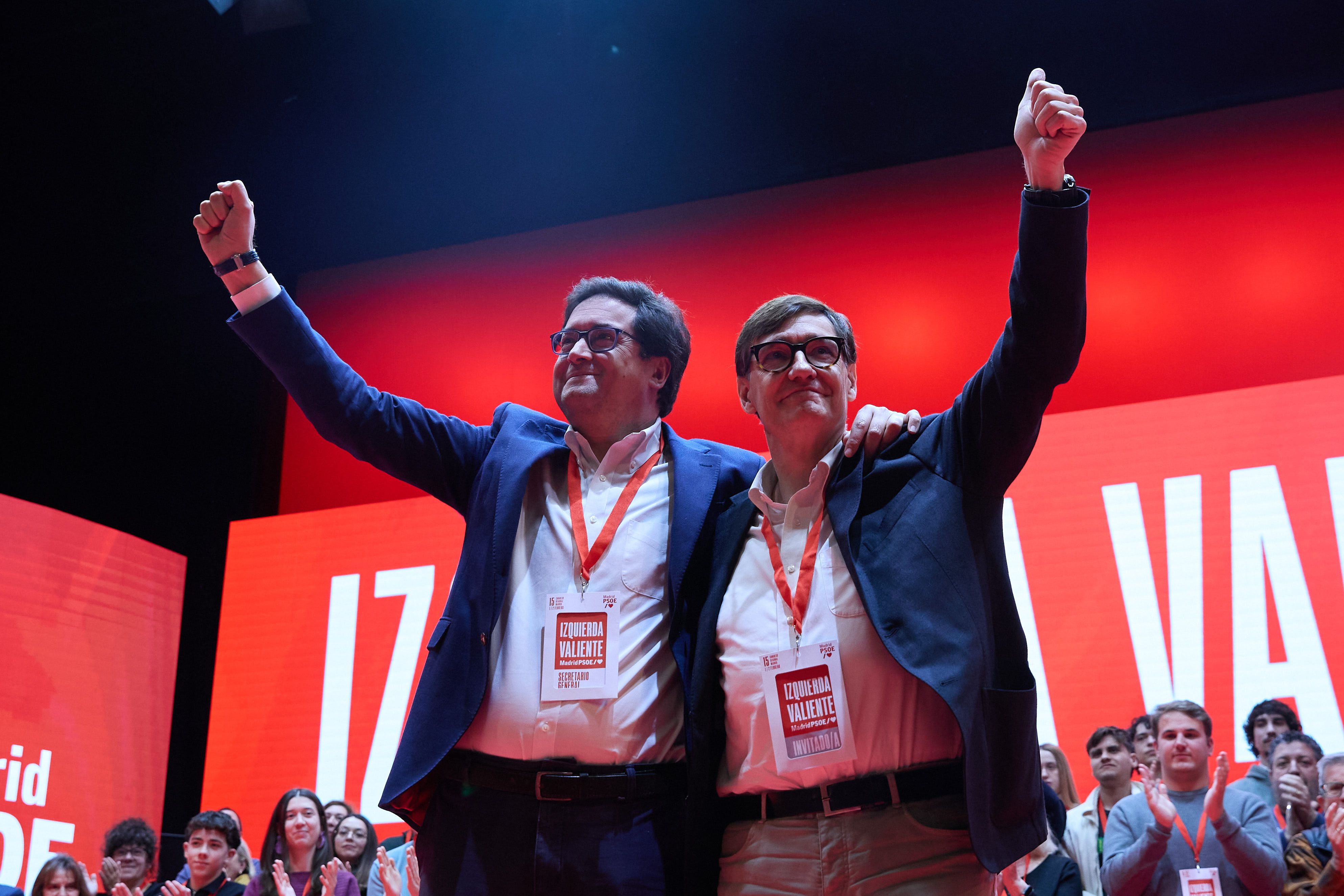 Óscar López i Salvador Illa, al congrés del PSOE de Madrid