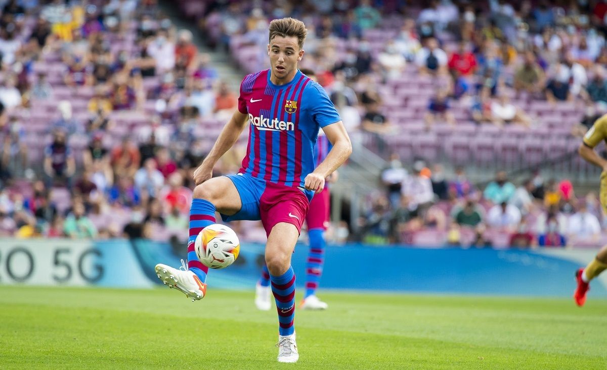 Nico González, en un partit amb el Barça