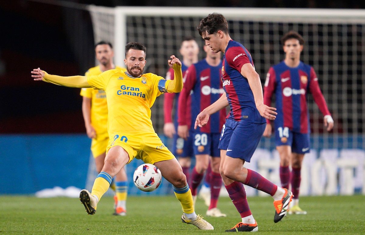 Kirian Rodríguez, capità de Las Palmas, en un partit contra el Barça