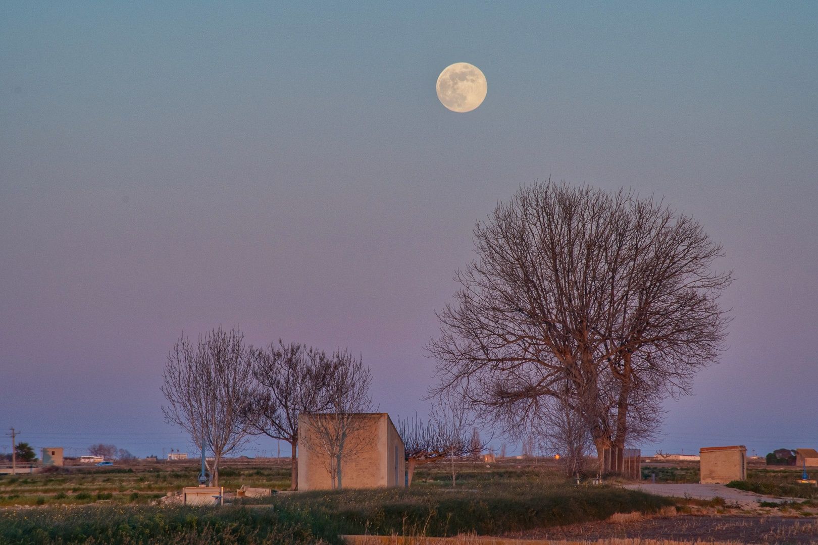 La calma de la nit arriba al delta de l'Ebre després d'un dia de pluja