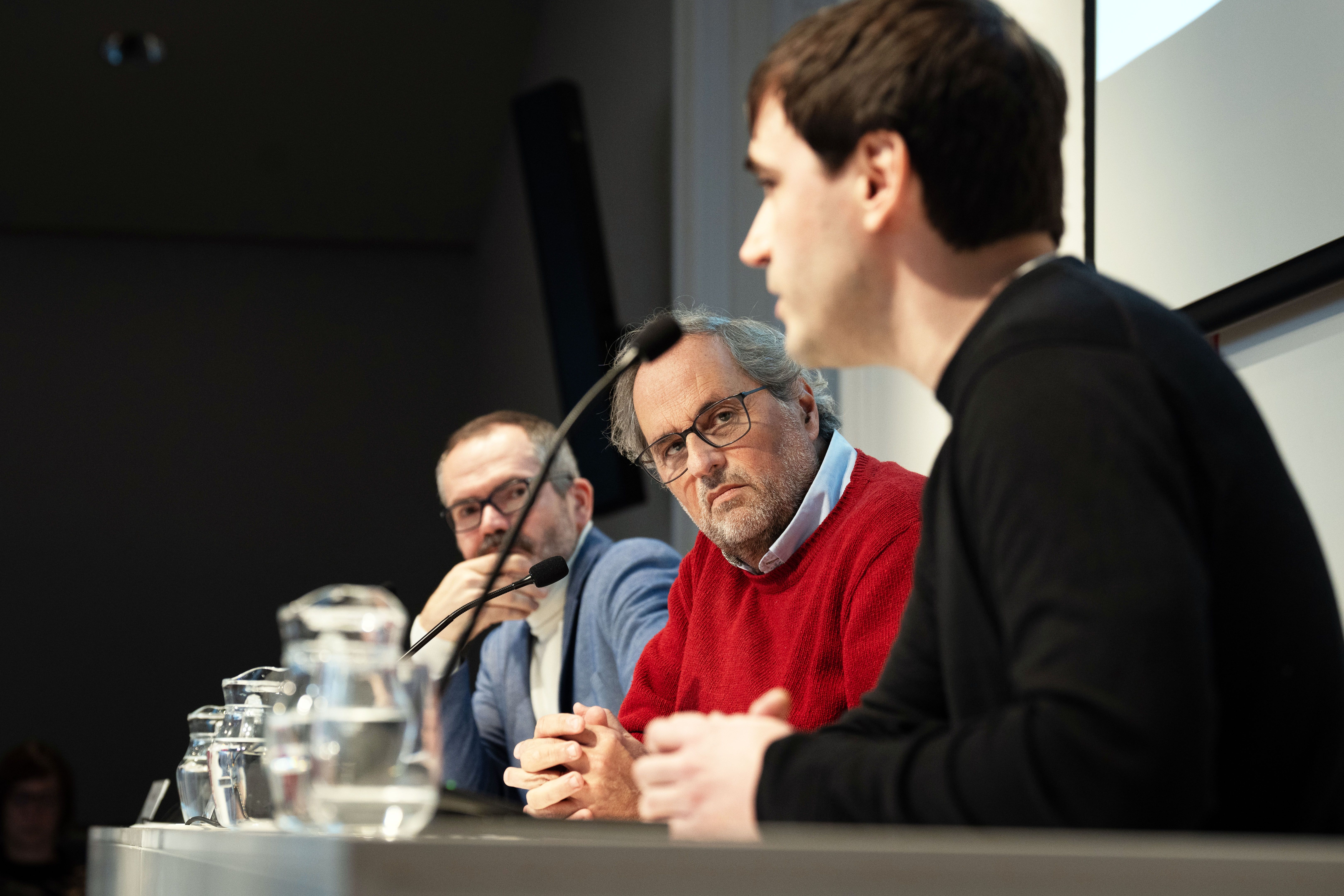 Josep Costa, Quim Torra i Elies Campo en roda de premsa