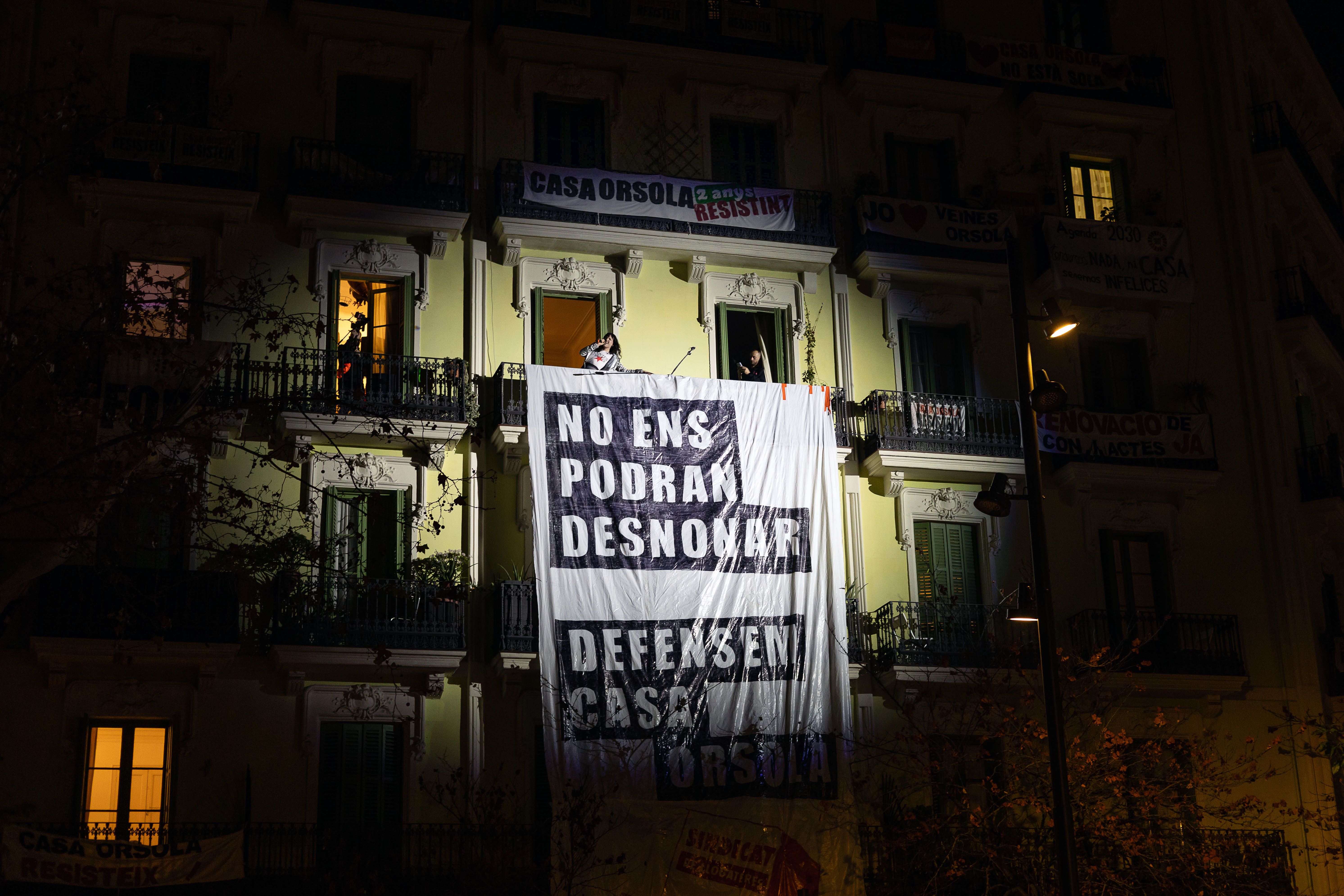 La Casa Orsola, en una de les jornades de protesta llogatera