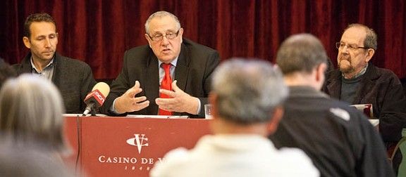 David Colomer, Joan Orriols i Ramon Cotrina a la presentació del Dia de la Memòria.
