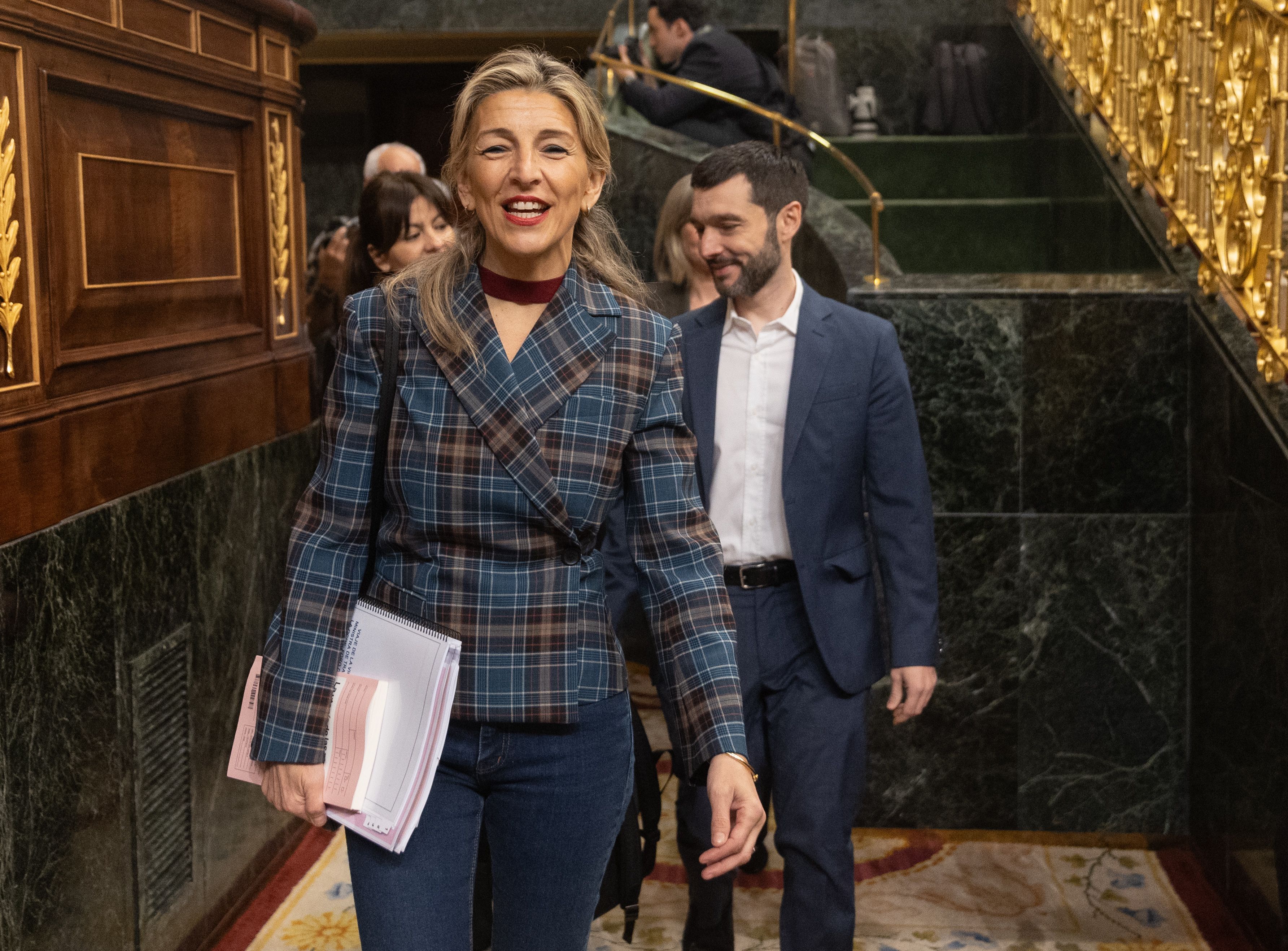 La ministra de Treball, Yolanda Díaz, a la sessió de control d'aquest dimecres al Congrés