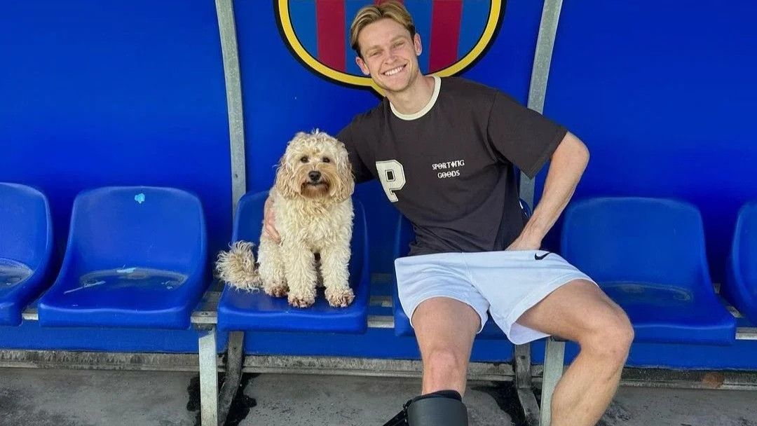 Frenkie de Jong i el seu gos, en una imatge d'arxiu