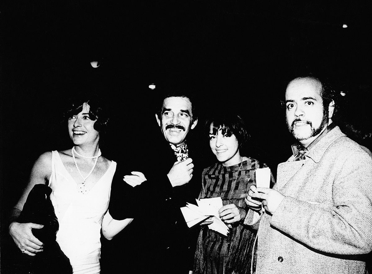 Inauguració de l'Editorial Tusquets l'any 1969 amb Beatriz de Moura i Gabriel García Márquez al centre