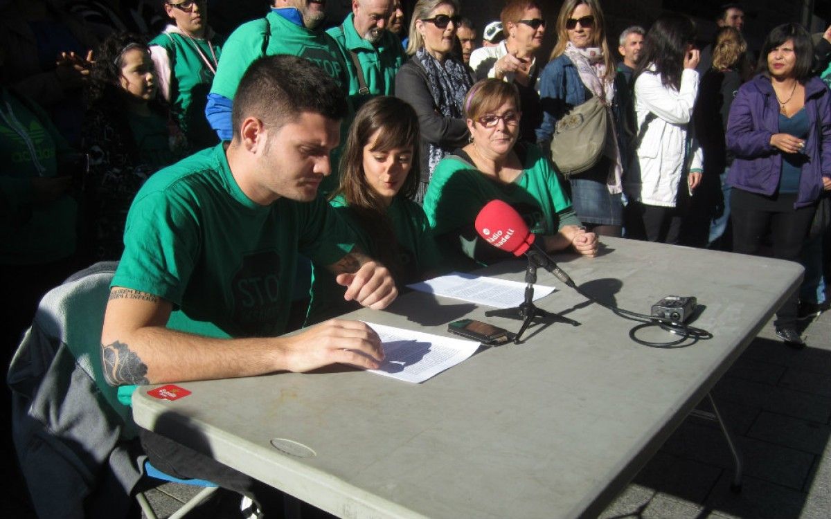 Joaquim Martínez, Cristina Castaño i Rosa Bernaus, portaveus de la PAHC