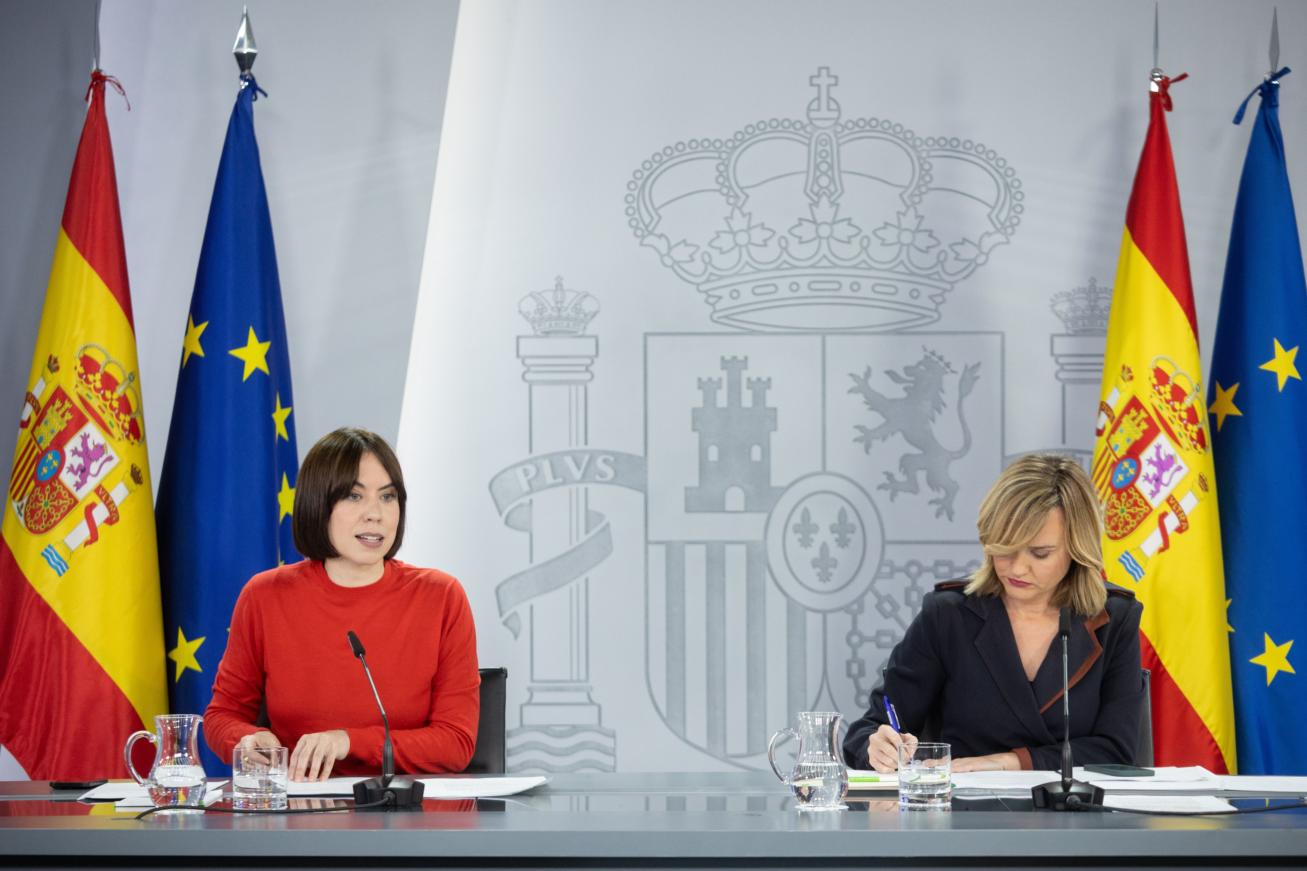 Les ministres Diana Morant i Pilar Alegría, avui a la Moncloa.