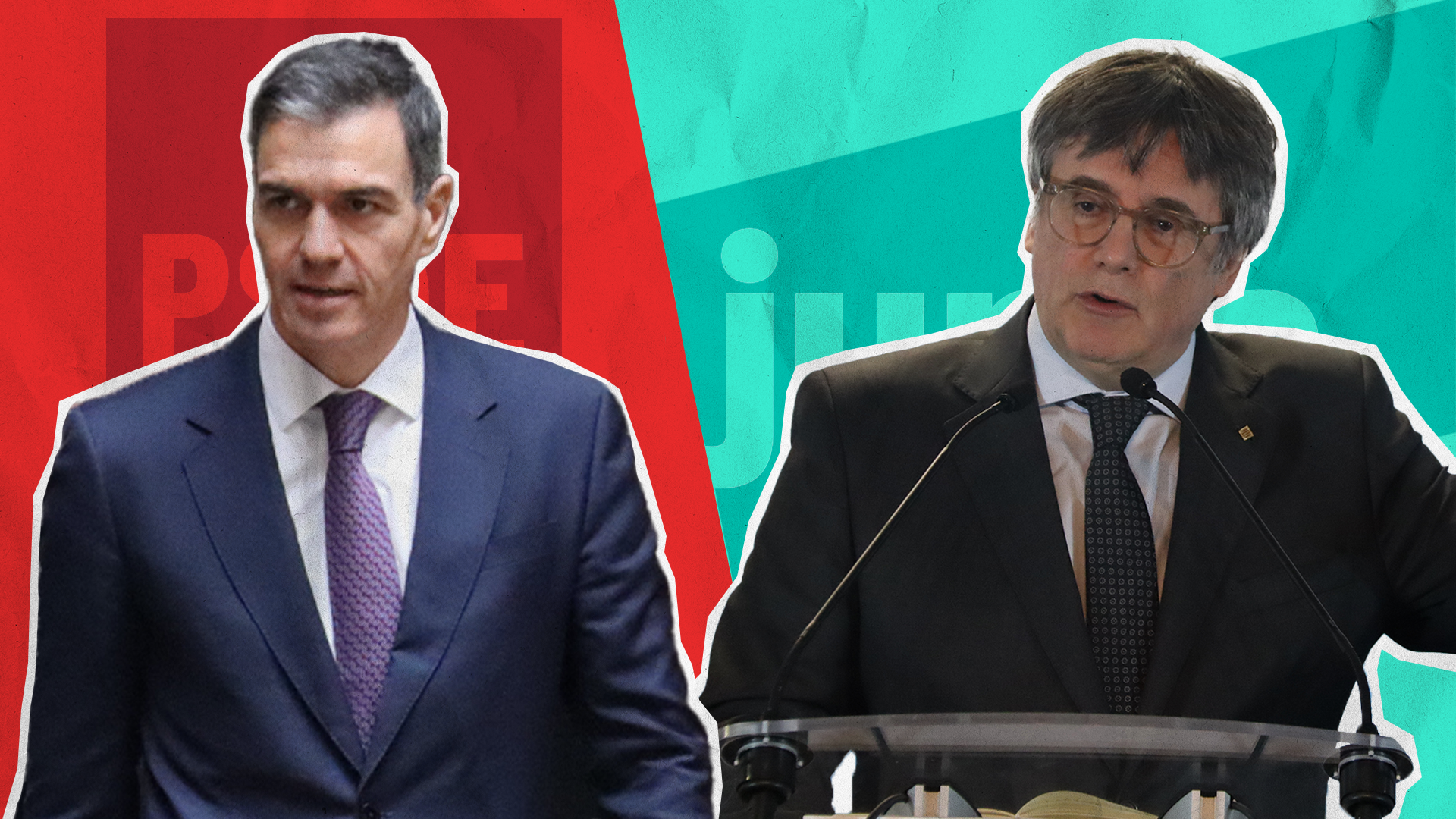 Pedro Sánchez i Carles Puigdemont, líders del PSOE i de Junts.