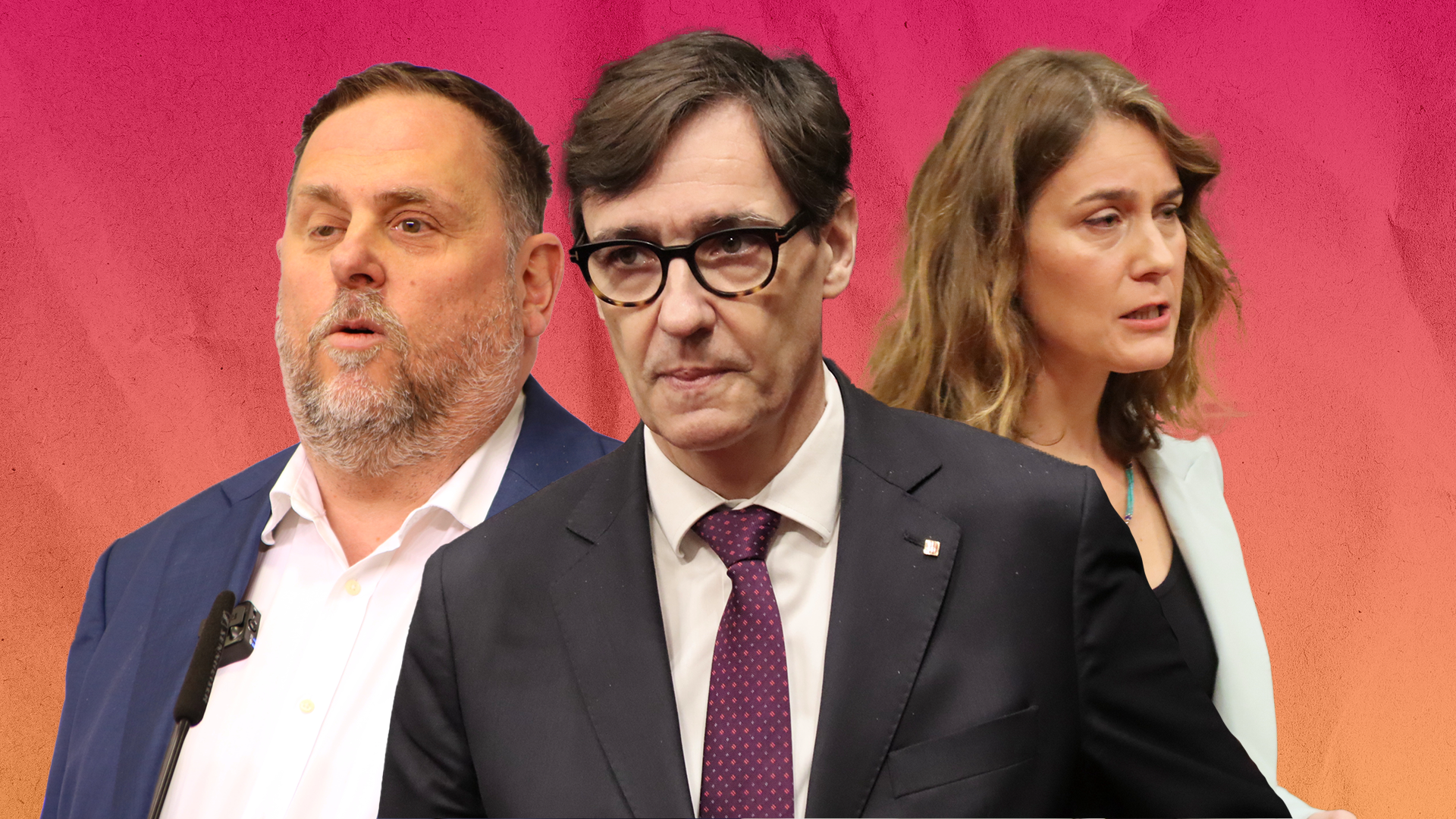 Salvador Illa, Jéssica Albiach i Oriol Junqueras.