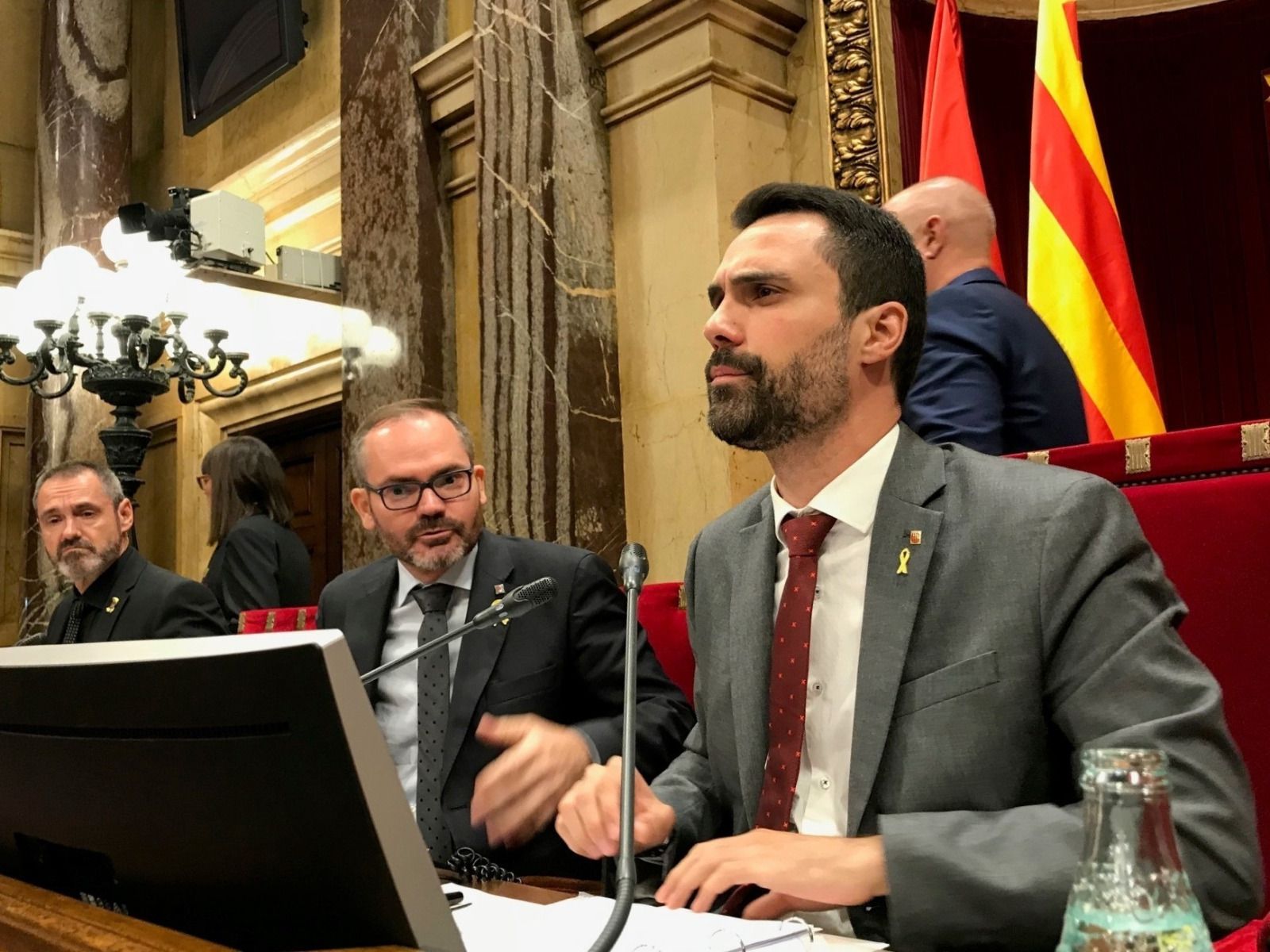 L'exvicepresident i l'expresident del Parlament, Josep Costa i Roger Torrent