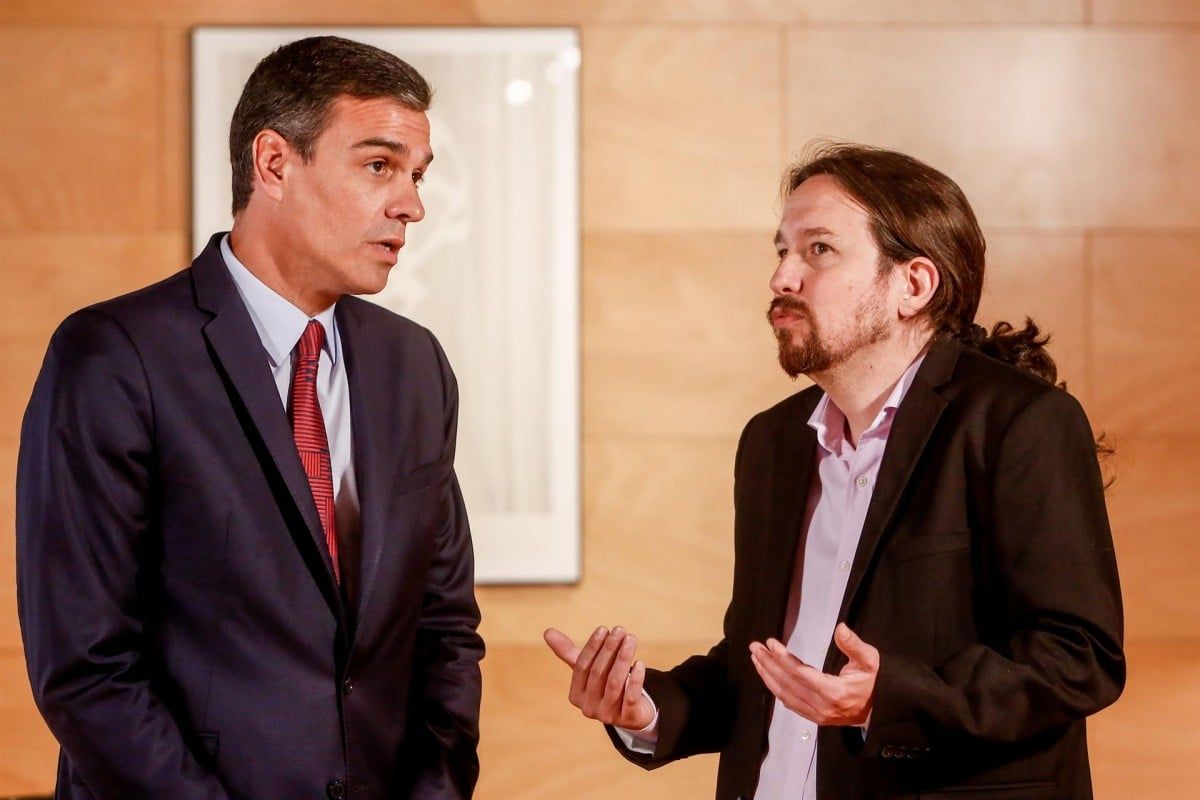 Pedro Sánchez i Pablo Iglesias, en una reunió el 16 de juliol 