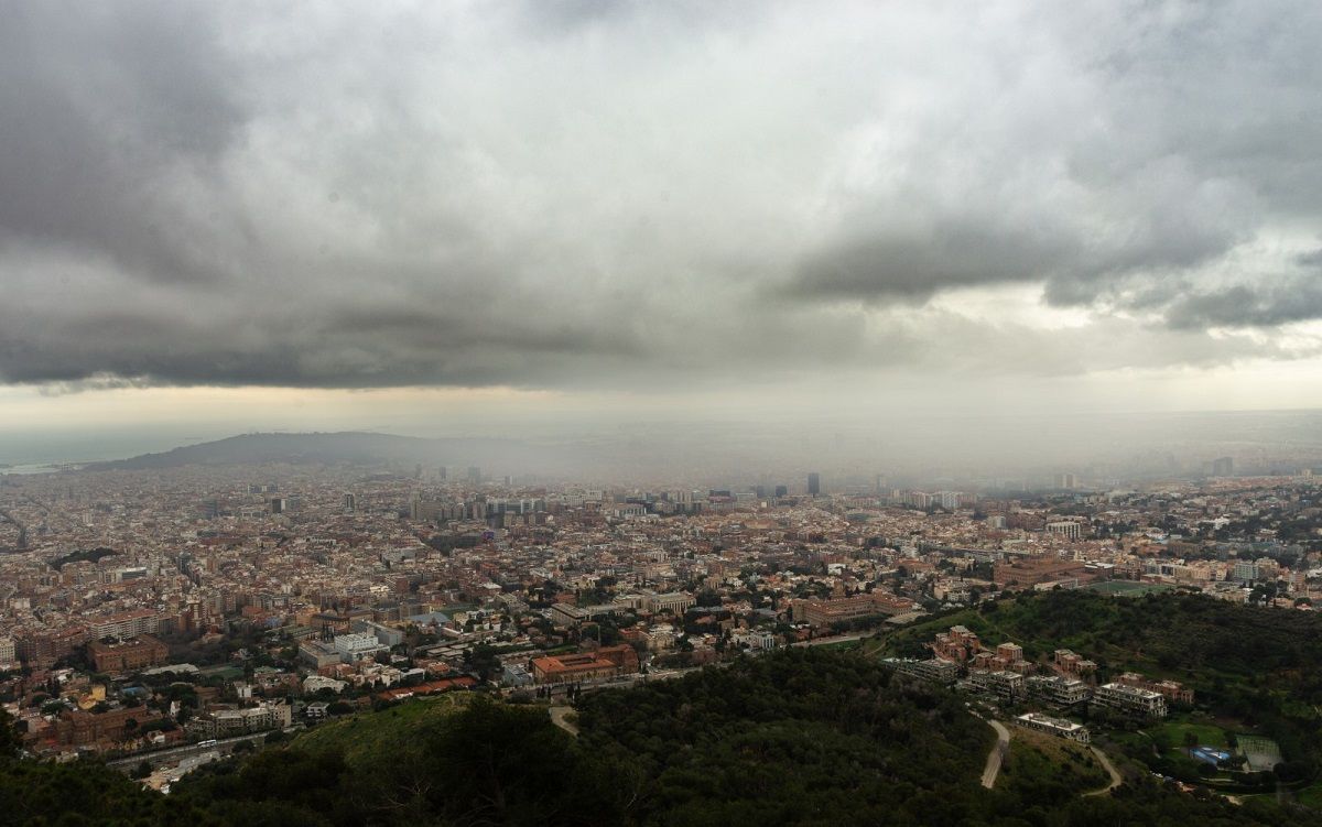 Pluja al centre de Barcelona