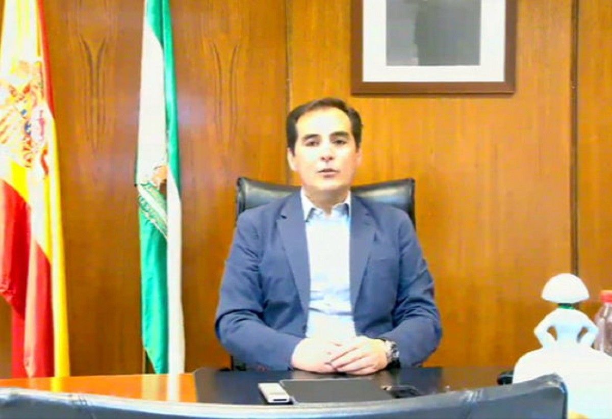José Antonio Nieto, en la seva intervenció al Parlament per videoconferència.