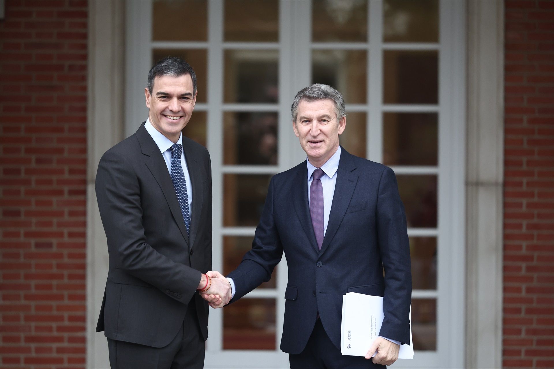 Pedro Sánchez i Alberto Núñez Feijóo, aquest dijous a la Moncloa