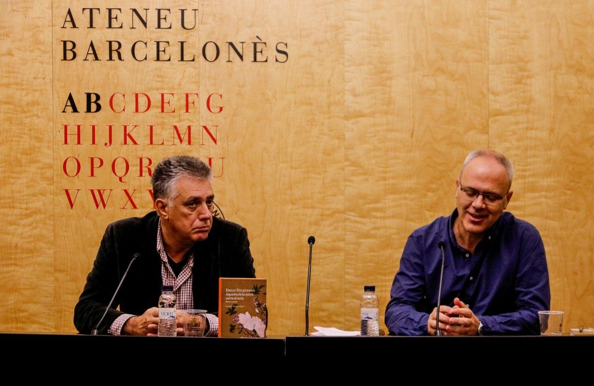 Marcel Riera, traductor de l'obra, i Josep Lluch, editor