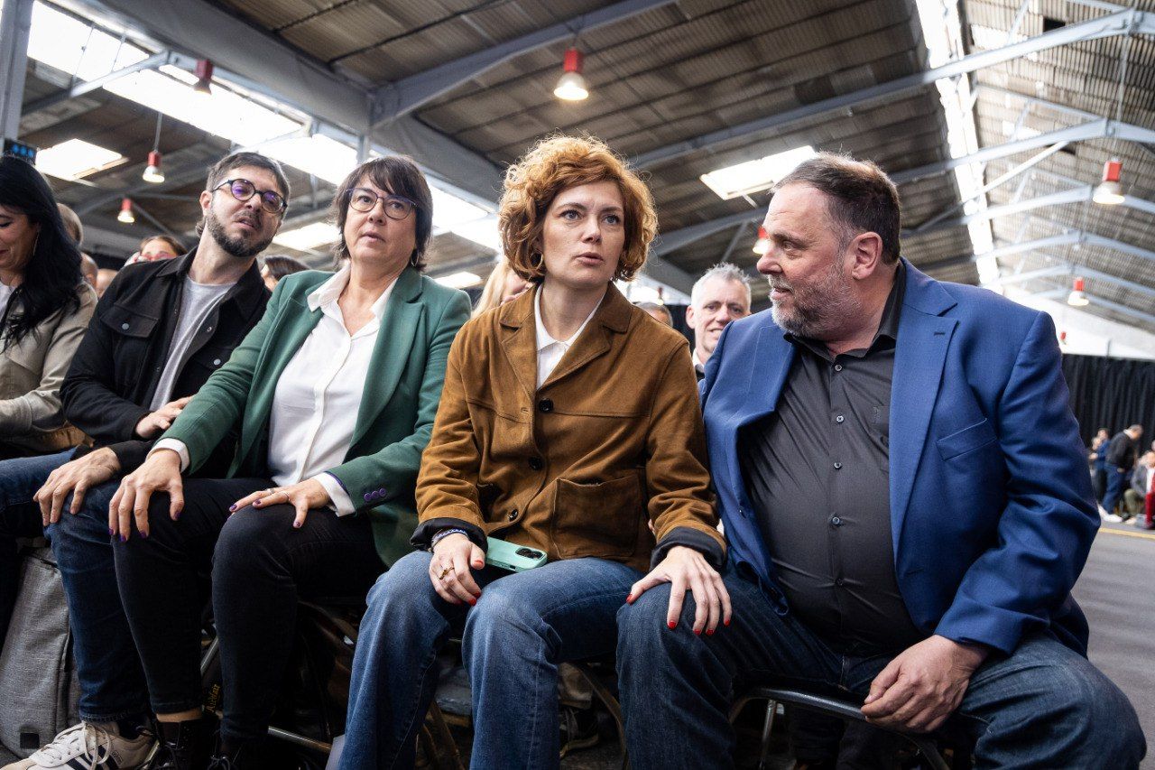 Oriol Junqueras i Elisenda Alamany, en el tancament del congrés d'ERC.