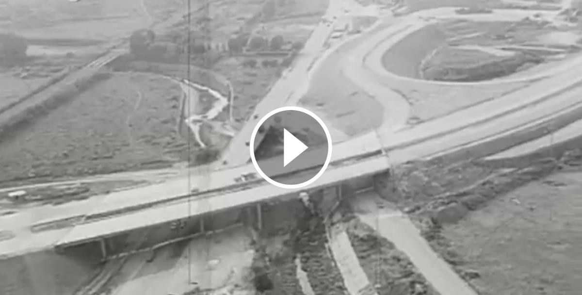 La construcció de l'autopista C-50 al seu pas per Cerdanyola